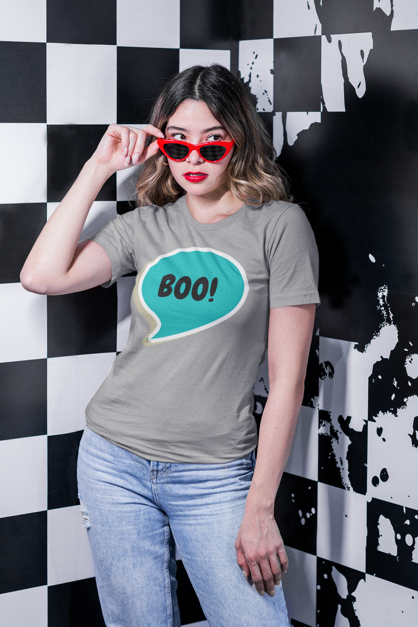 BOO! HALLOWEEN T-SHIRT UNIQUE GRAPHIC UNISEX THOUGHT BUBBLE SHIRT CASUAL STREETWEAR FASHION SPOOKY SEASON TEES FALL SEASON T-SHIRT BIRTHDAY GIFTS FOR WOMEN GIFT FOR MEN CLOTHING BRAND