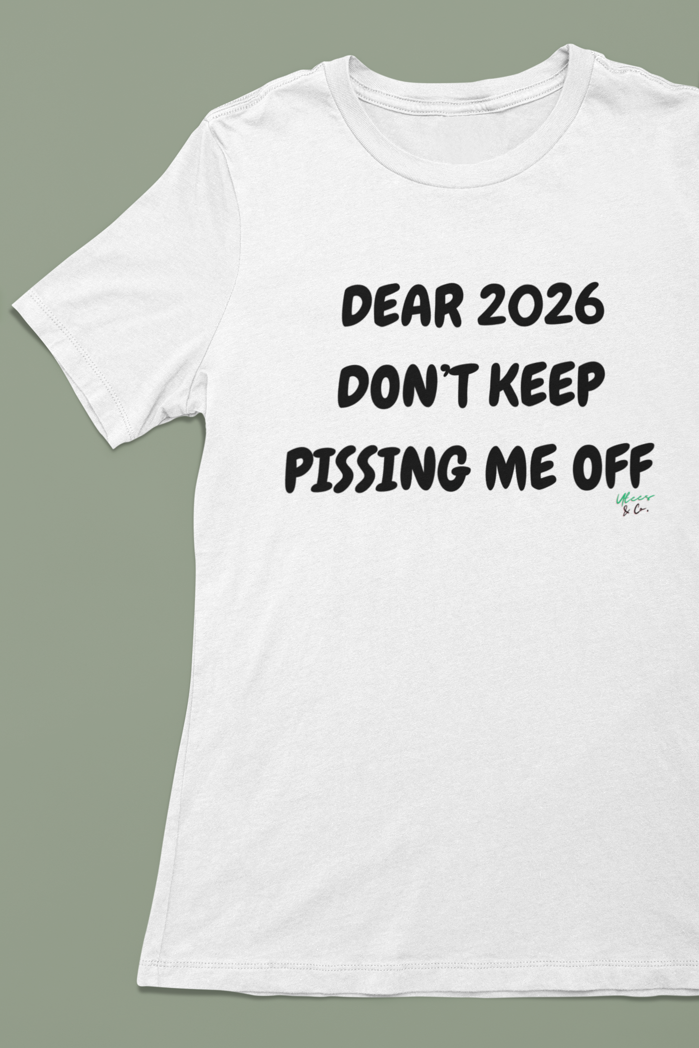 DEAR 2026 DON'T KEEP PISSING ME OFF T-SHIRT IN TEXT ONLY GRAPHIC UNISEX T-SHIRT SARCASTIC SHIRTS SARCASM TEES FUNNY TEES FOR WOMAN SHIRTS GIFTS HILARIOUS SHIRTS FOR MEN AND WOMEN