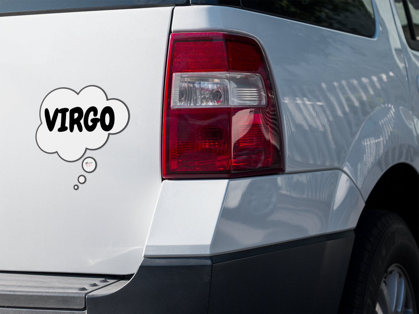 VIRGO ZODIAC SIGN STICKER IN THOUGHT BUBBLE VIRGO SIGN STICKER BIRTHDAY SIGN STICKER OVERSIZED ZODIAC SIGN STICKER