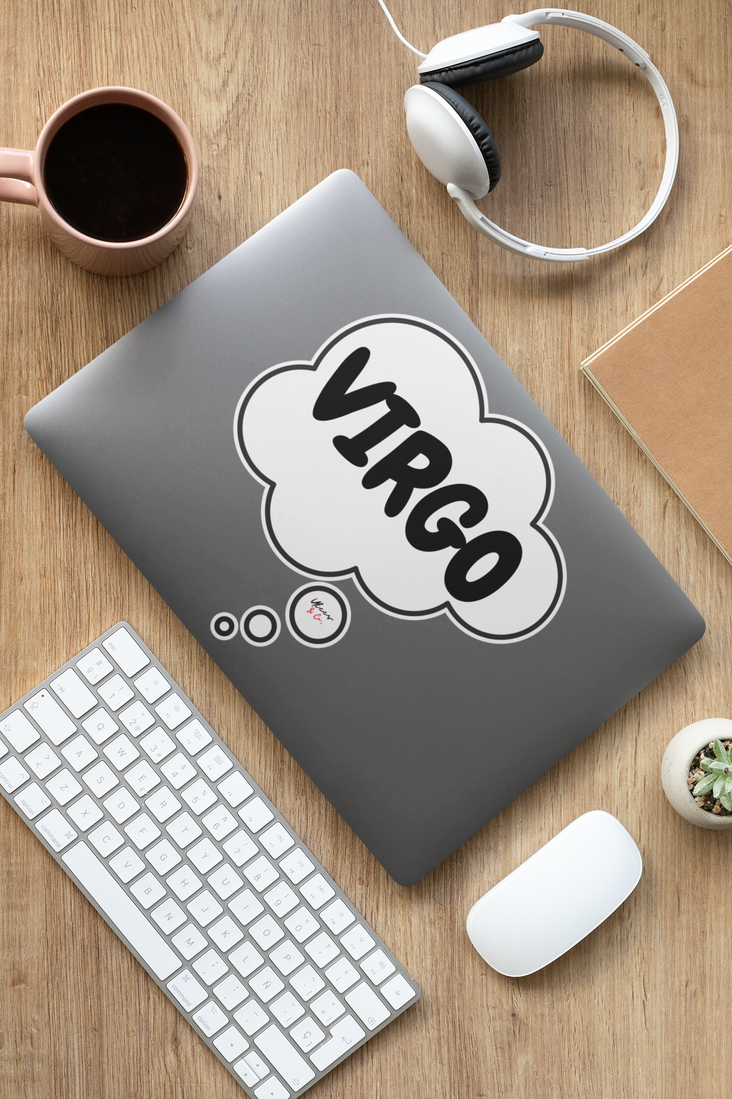 VIRGO ZODIAC SIGN STICKER IN THOUGHT BUBBLE VIRGO SIGN STICKER BIRTHDAY SIGN STICKER OVERSIZED ZODIAC SIGN STICKER