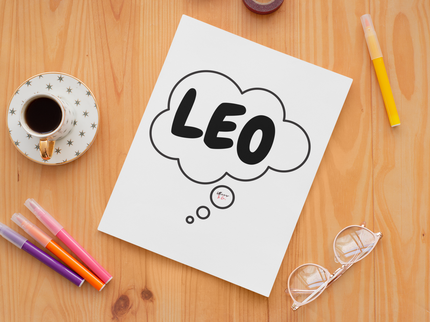 LEO ZODIAC SIGN OVERSIZED STICKER IN THOUGHT BUBBLE HOROSCOPE SIGN LEO ZODIAC BIRTHDAY SIGN STICKER JOURNAL STICKER STATIONARY STICKER