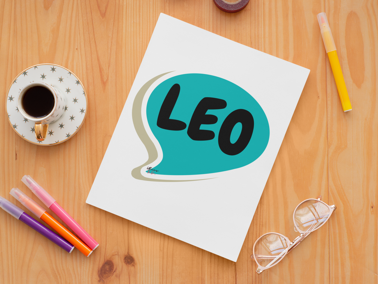 LEO ZODIAC SIGNS STICKER IN SPEECH BUBBLE HOROSCOPE SIGN STICKER BIG OVERSIZED STICKER ZODIAC SIGN LEO SIGN STICKER