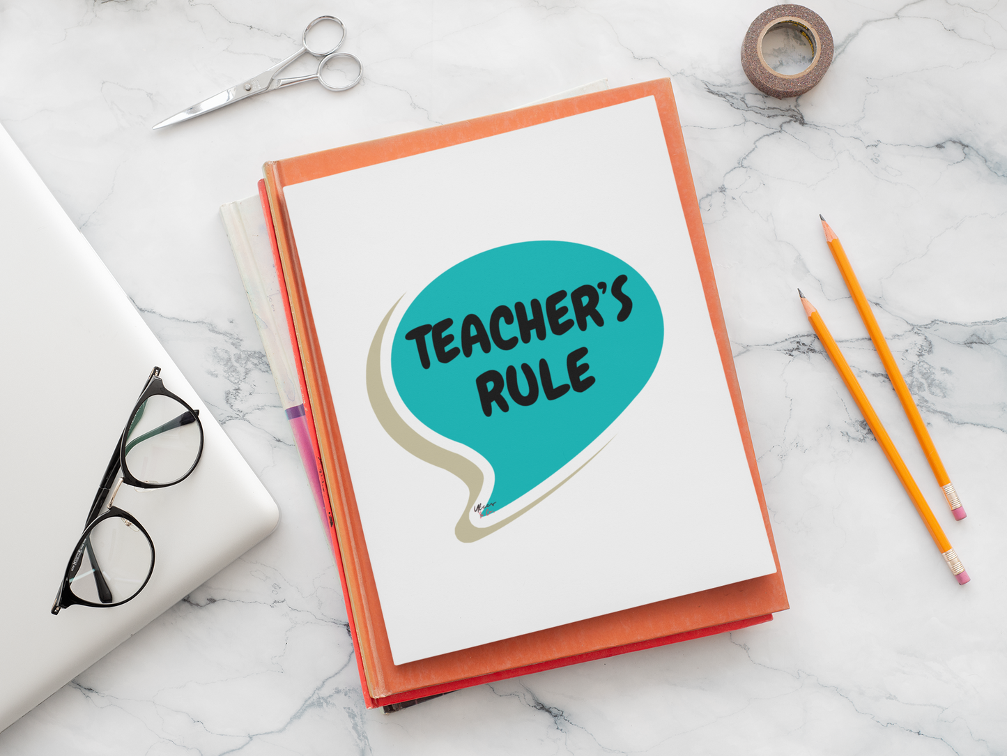 TEACHER'S RULE STICKER IN SPEECH BUBBLE APPRECIATION TEACHER'S GIFT THANKFUL FOR TEACHERS SINGLE STICKERS