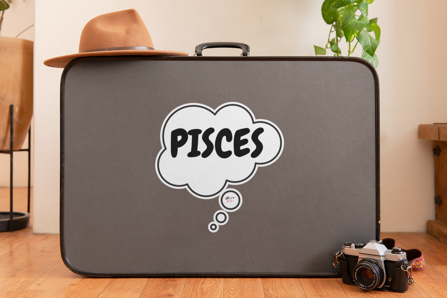 PISCES ZODIAC SIGN STICKER IN THOUGHT BUBBLE STICKER BIG STICKER JOURNAL STICKER OVERSIZED STICKER HOROSCOPE PISCES SIGNS