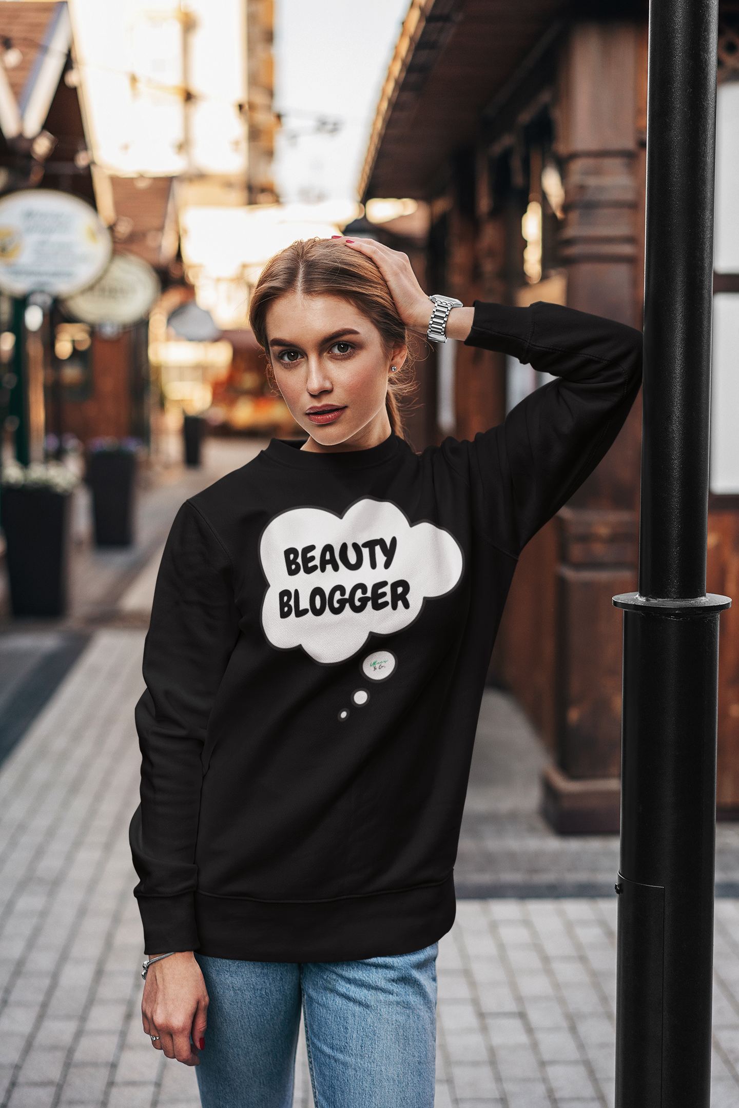BEAUTY BLOGGER SWEATSHIRT IN THOUGHT BUBBLE GRAPHIC UNISEX CREWNECK PULLOVER SWEATSHIRT FUNNY SAYINGS SWEATER SWEATSHIRTS SARCASTIC SAYINGS SWEATSHIRTS FOR WOMEN SWEATSHIRTS FOR MEN GIFT IDEAS