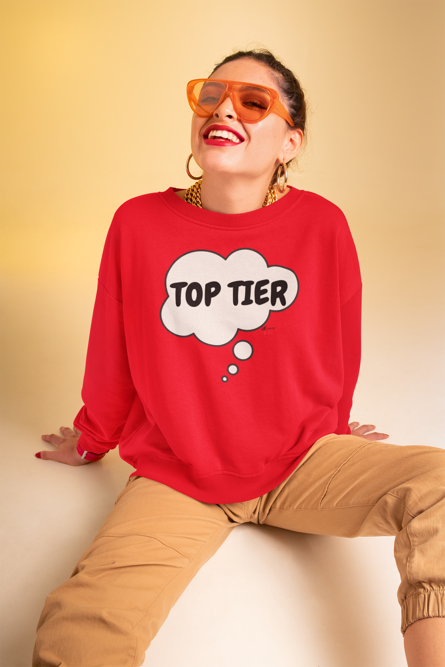 TOP TIER IN THOUGHT BUBBLE UNISEX PULLOVER CREWNECT SWEATSHIRTS SELF-CARE SWEATERS FOR WOMEN SELF-LOVE SWEATSHIRT FOR MEN WELLNESS GIFTS INSPIRATIONAL LOVE YOURSELF