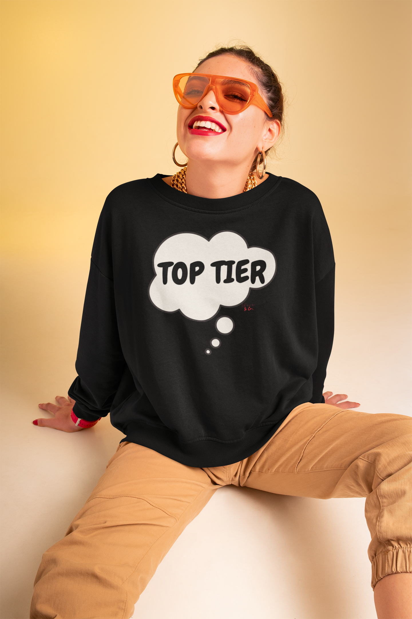 TOP TIER IN THOUGHT BUBBLE UNISEX PULLOVER CREWNECT SWEATSHIRTS SELF-CARE SWEATERS FOR WOMEN SELF-LOVE SWEATSHIRT FOR MEN WELLNESS GIFTS INSPIRATIONAL LOVE YOURSELF