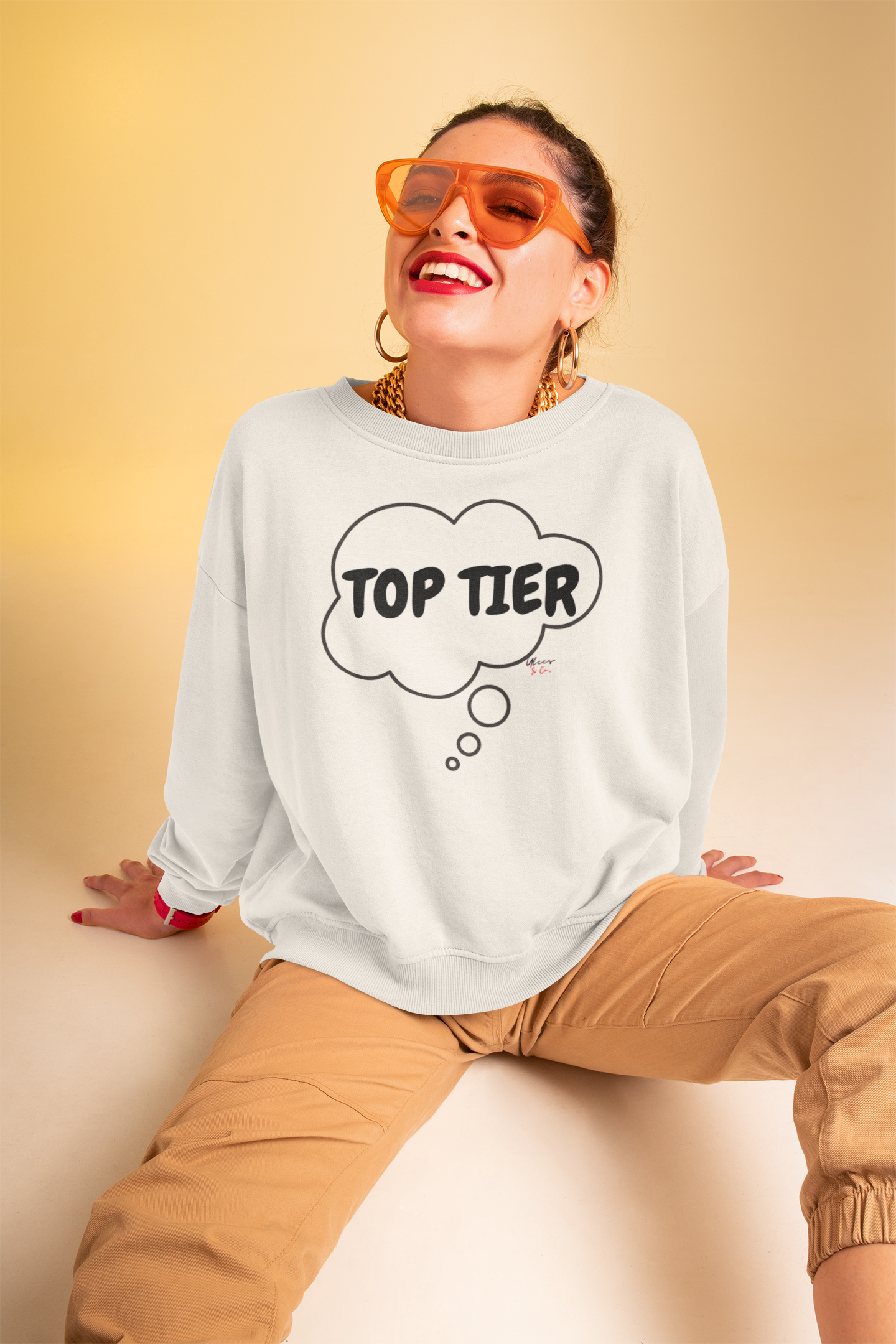 TOP TIER IN THOUGHT BUBBLE UNISEX PULLOVER CREWNECT SWEATSHIRTS SELF-CARE SWEATERS FOR WOMEN SELF-LOVE SWEATSHIRT FOR MEN WELLNESS GIFTS INSPIRATIONAL LOVE YOURSELF