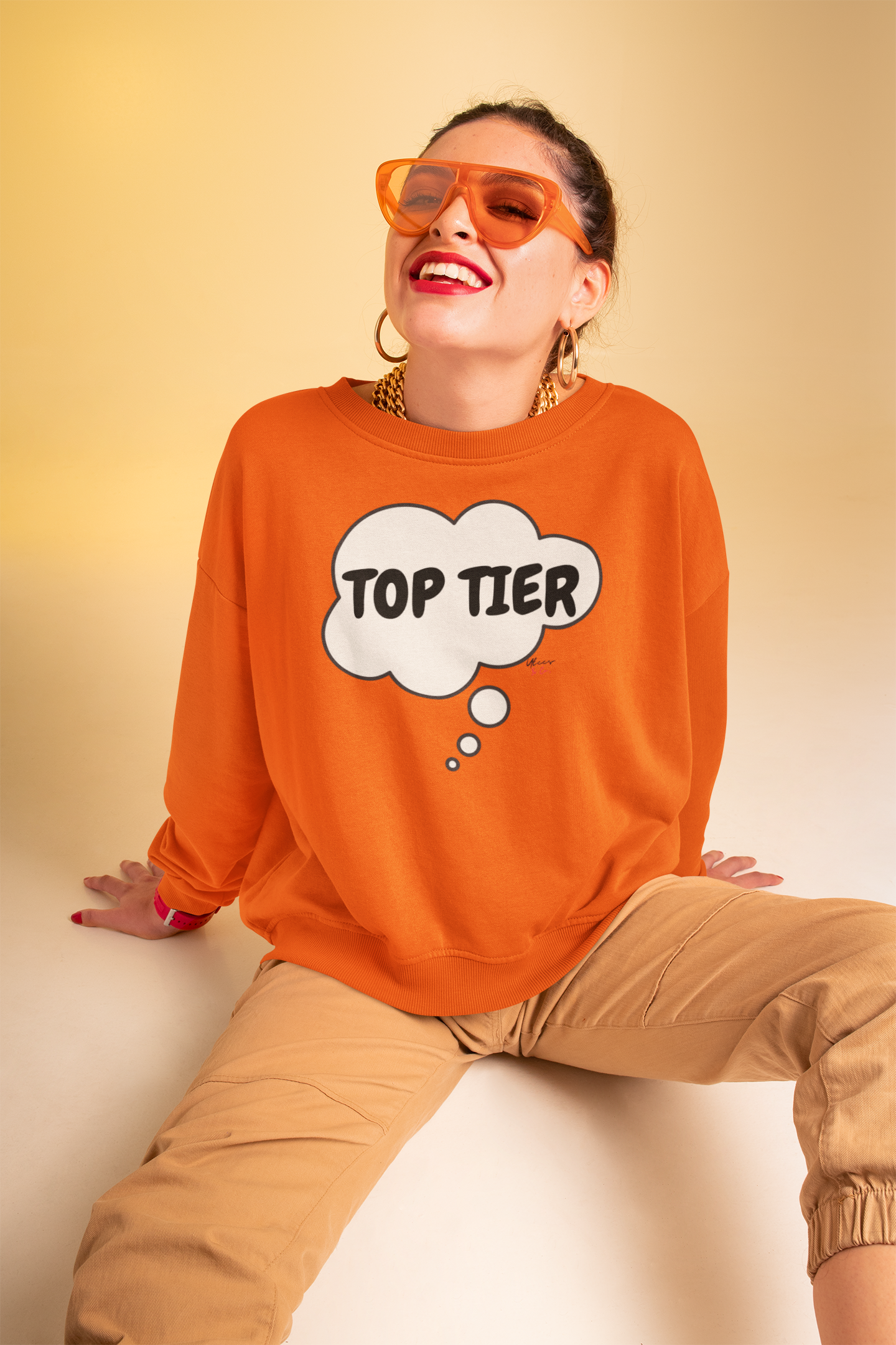 TOP TIER IN THOUGHT BUBBLE UNISEX PULLOVER CREWNECT SWEATSHIRTS SELF-CARE SWEATERS FOR WOMEN SELF-LOVE SWEATSHIRT FOR MEN WELLNESS GIFTS INSPIRATIONAL LOVE YOURSELF