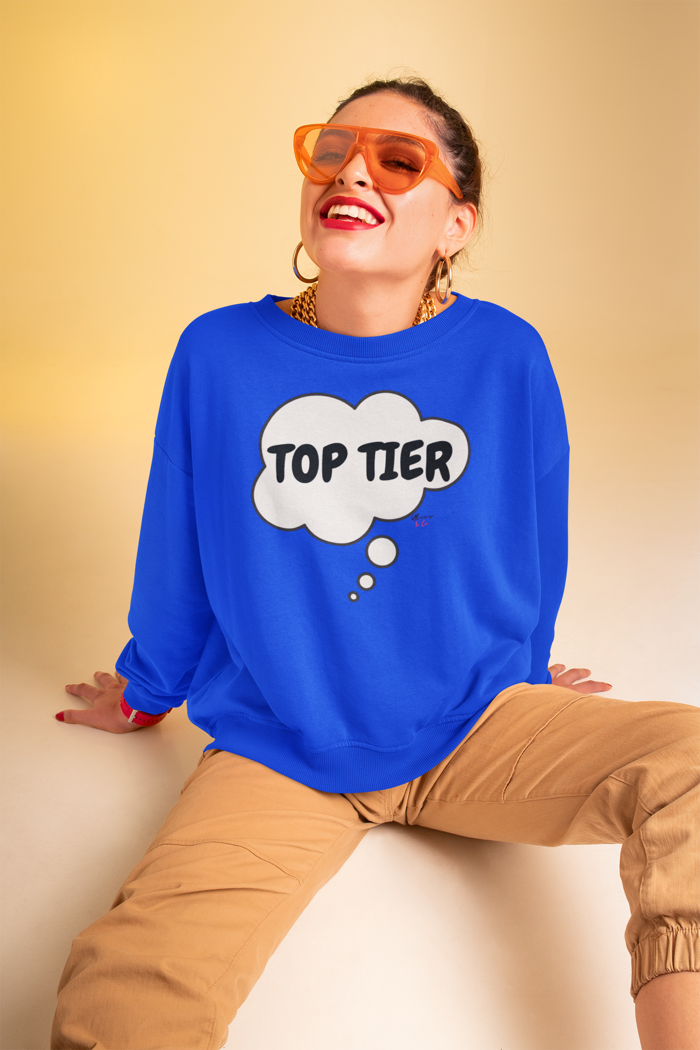 TOP TIER IN THOUGHT BUBBLE UNISEX PULLOVER CREWNECT SWEATSHIRTS SELF-CARE SWEATERS FOR WOMEN SELF-LOVE SWEATSHIRT FOR MEN WELLNESS GIFTS INSPIRATIONAL LOVE YOURSELF