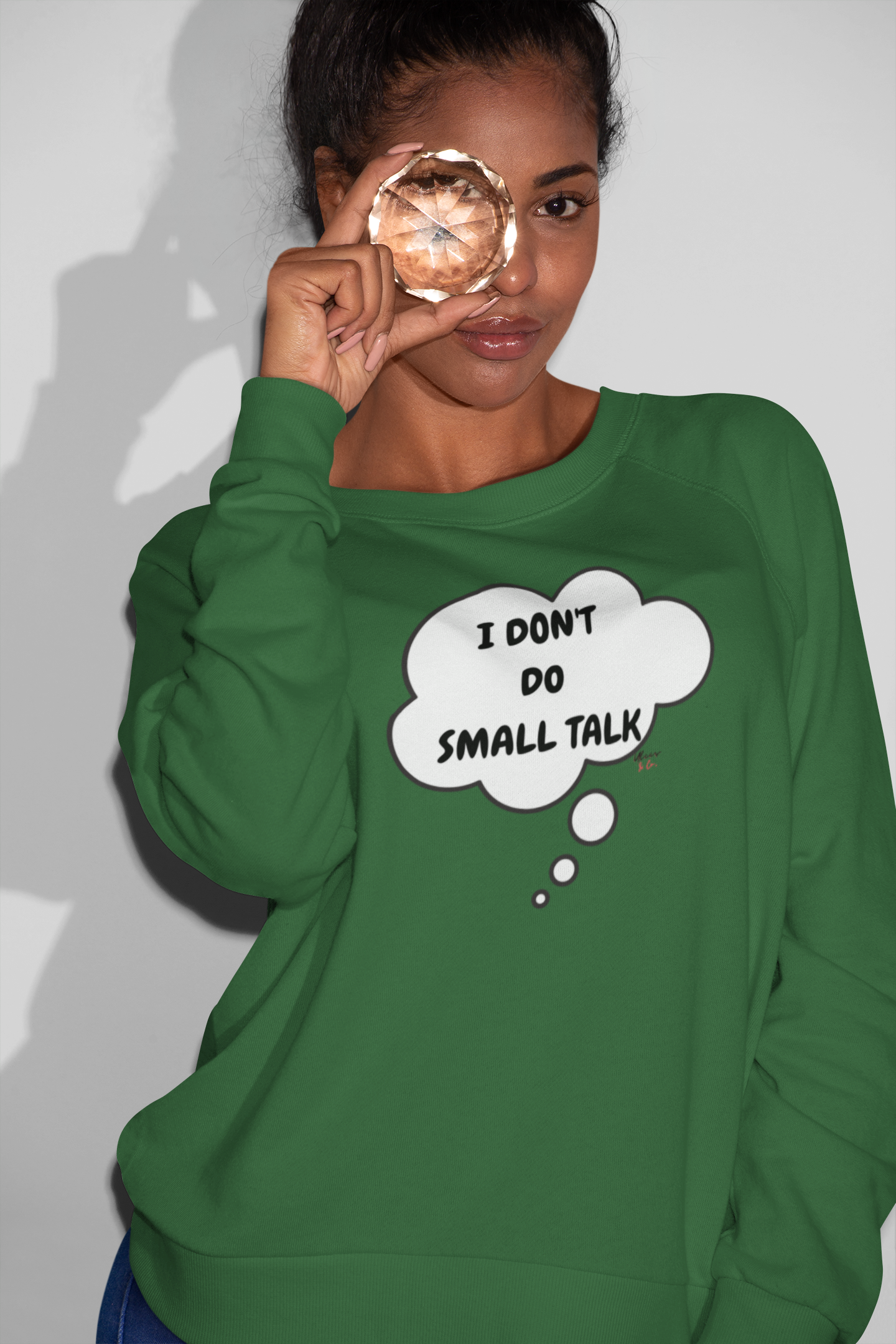 I DON'T DO SMALL TALK THOUGHT BUBBLE SWEATSHIRT SARCASTIC SWEATERS FOR HER FUNNY SAYINGS FOR GIFT FOR HIM UNISEX PULLOVER CREWNECK SWEATSHIRTS TRENDY FUN