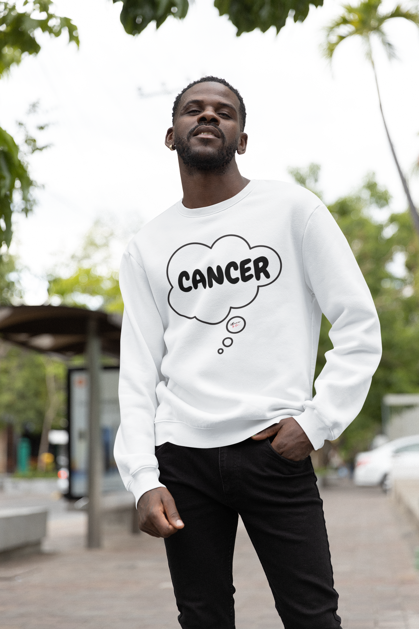 CANCER ZODIAC SIGN IN THOUGHT BUBBLE CREWNECK UNISEX PULLOVER SWEATSHIRT BIRTHDAY SIGN ASTRONOMY SWEATERS FOR WOMEN HOROSCOPE CANCER SIGN SWEATSHIRT FOR MEN GIFT