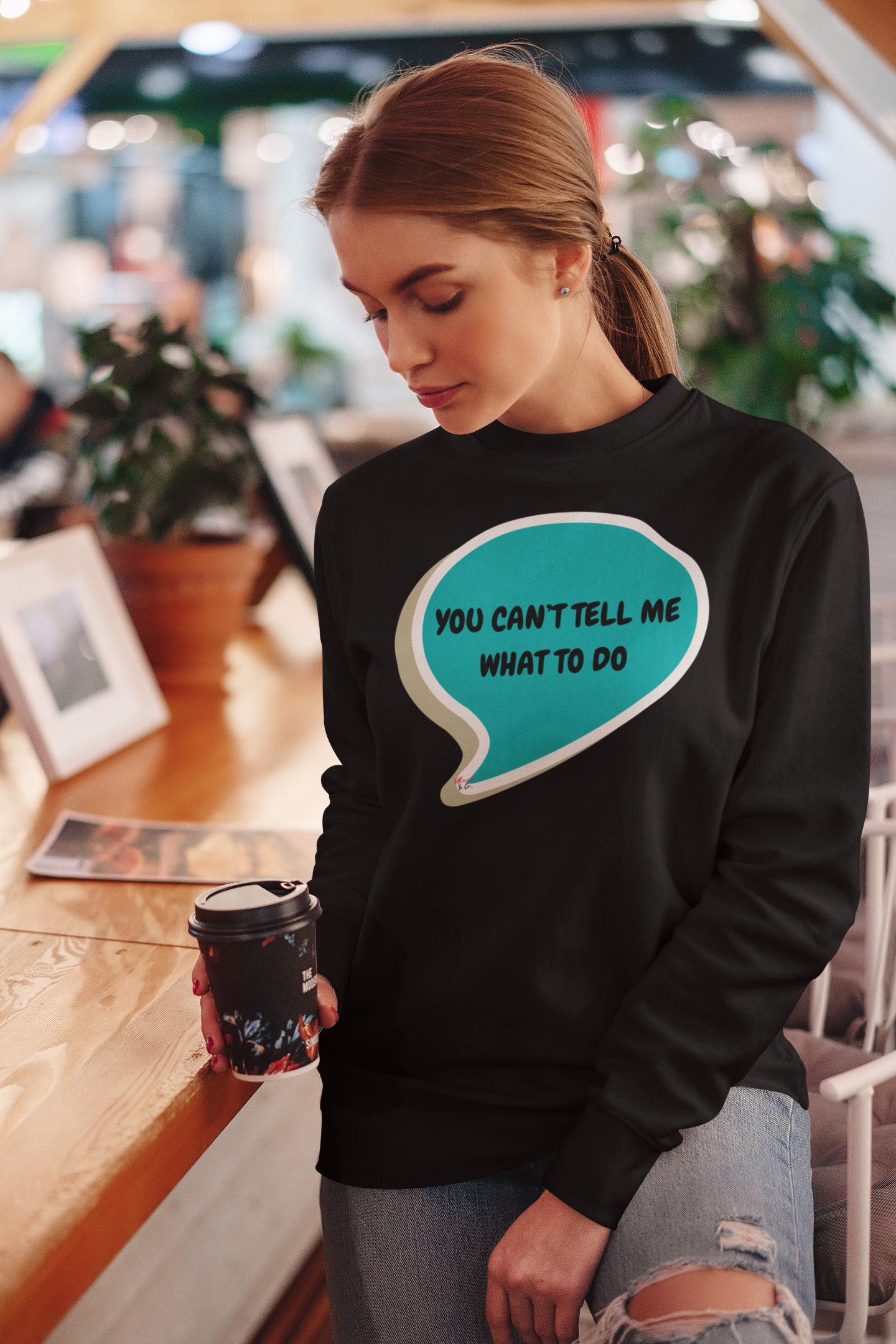 YOU CAN'T TELL ME WHAT TO DO SWEATSHIRT IN THOUGHT BUBBLE UNISEX PULLOVER CREWNECK SWEATSHIRT FOR WOMEN SARCASTIC SWEATERS FOR MEN FUNNY SAYINGS GIFTS