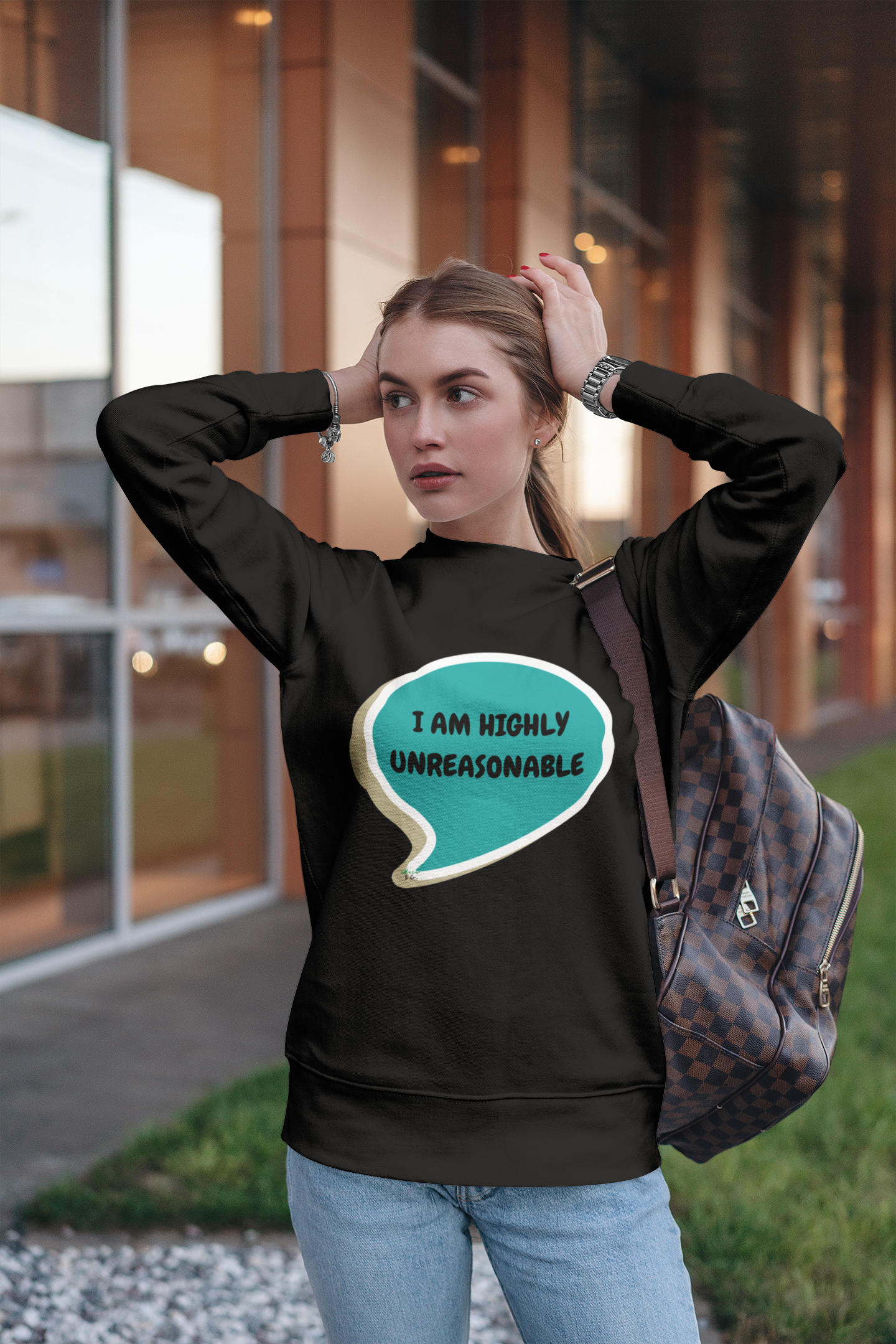 I AM HIGHLY UNREASONABLE SWEATSHIRT IN SPEECH BUBBLE UNISEX CREWNECK PULLOVER SWEATSHIRT FUNNY SAYINGS SWEATER SARCASTIC SAYINGS SWEATSHIRTS FOR WOMEN SWEATSHIRTS FOR MEN