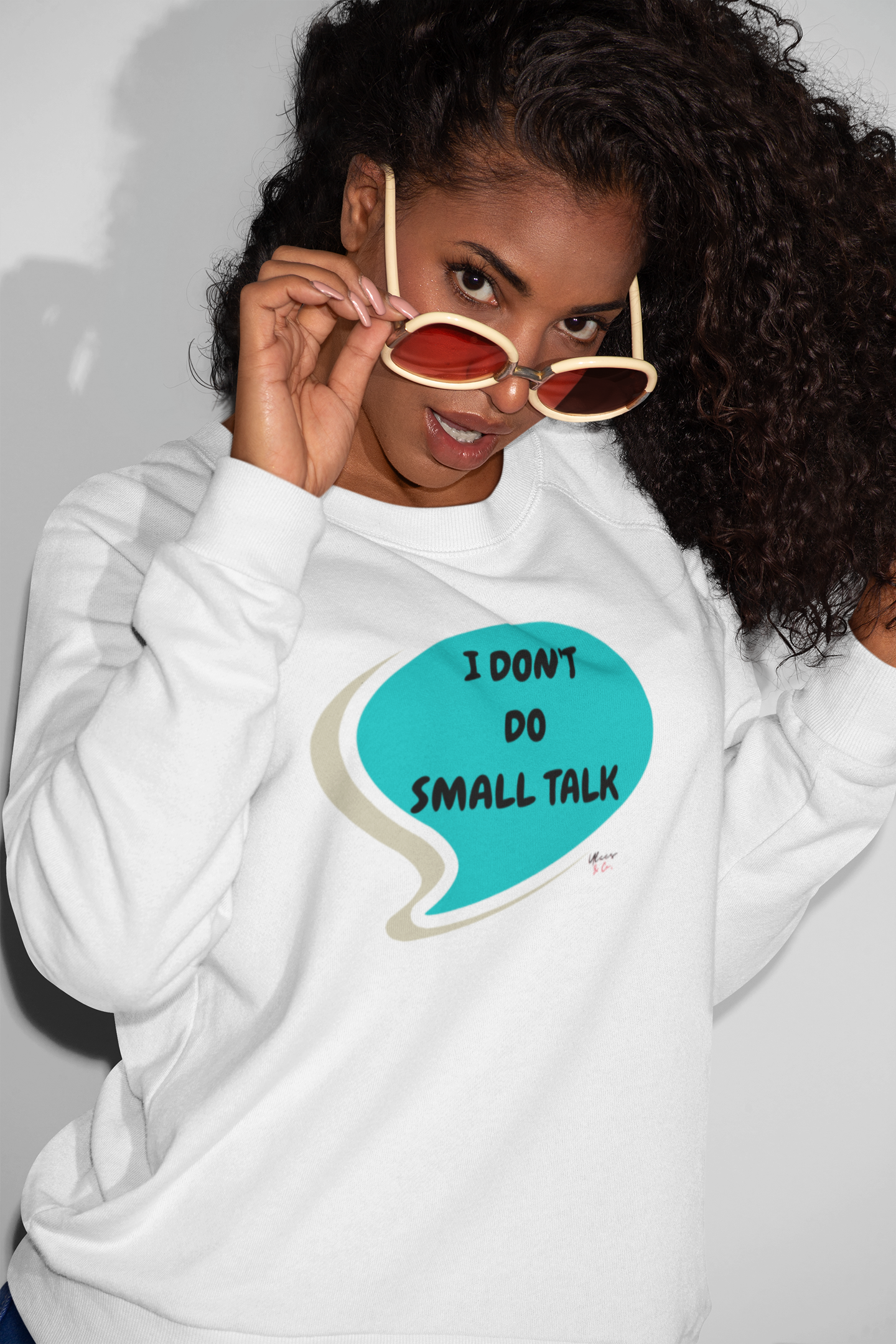 I DON'T DO SMALL TALK PULLOVER SWEATSHIRT SPEECH BUBBLE FOR WOMEN ADULT HUMOR FOR MEN GIFTS SARCASTIC SAYINGS FUNNY UNISEX CREWNECK SWEAT SHIRTS