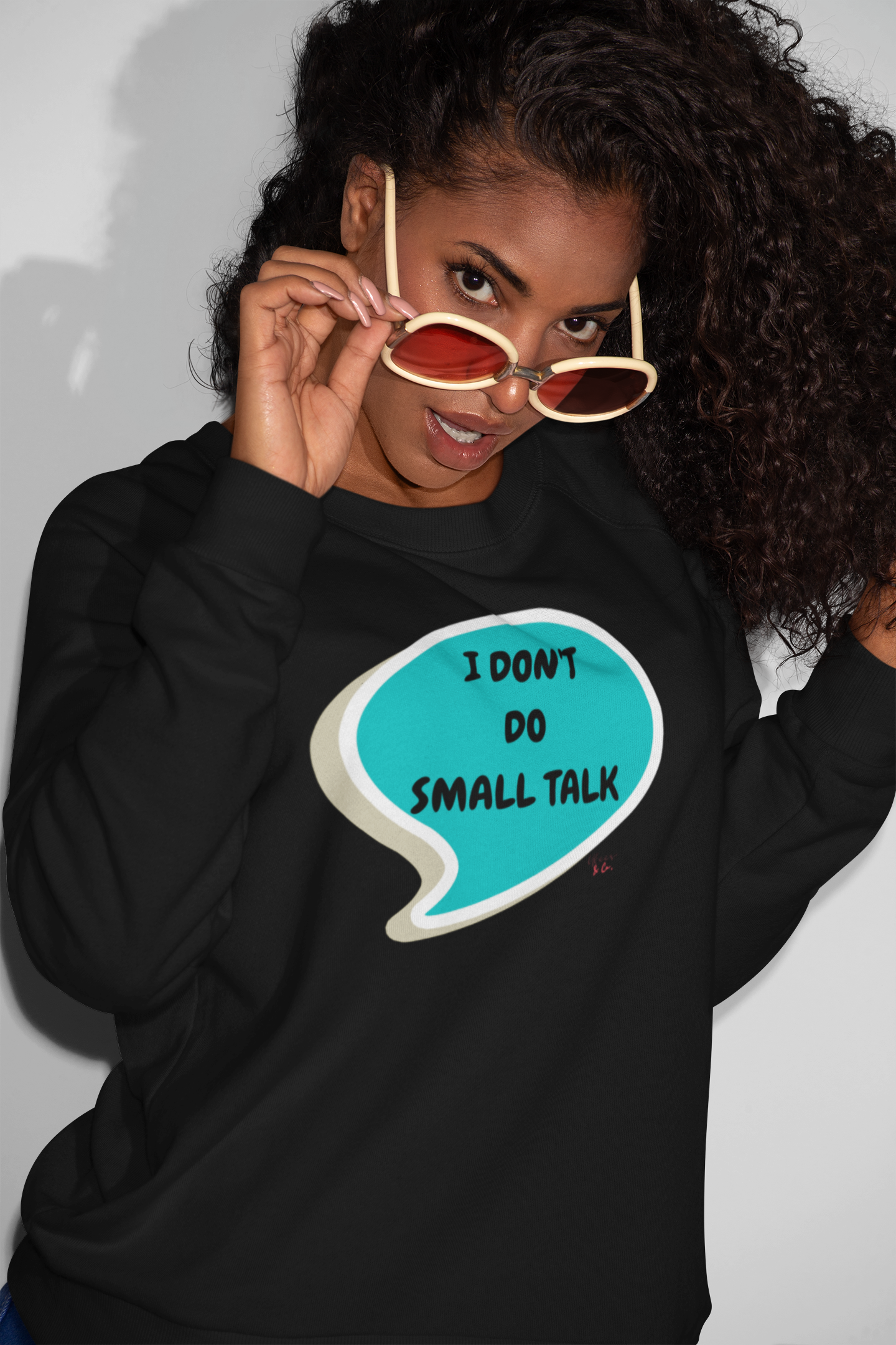 I DON'T DO SMALL TALK PULLOVER SWEATSHIRT SPEECH BUBBLE FOR WOMEN ADULT HUMOR FOR MEN GIFTS SARCASTIC SAYINGS FUNNY UNISEX CREWNECK SWEAT SHIRTS