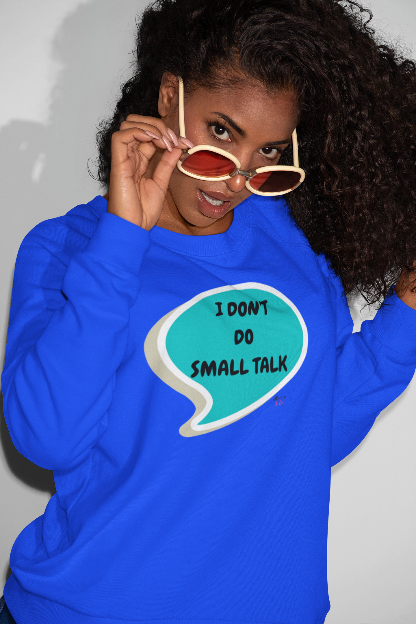 I DON'T DO SMALL TALK PULLOVER SWEATSHIRT SPEECH BUBBLE FOR WOMEN ADULT HUMOR FOR MEN GIFTS SARCASTIC SAYINGS FUNNY UNISEX CREWNECK SWEAT SHIRTS