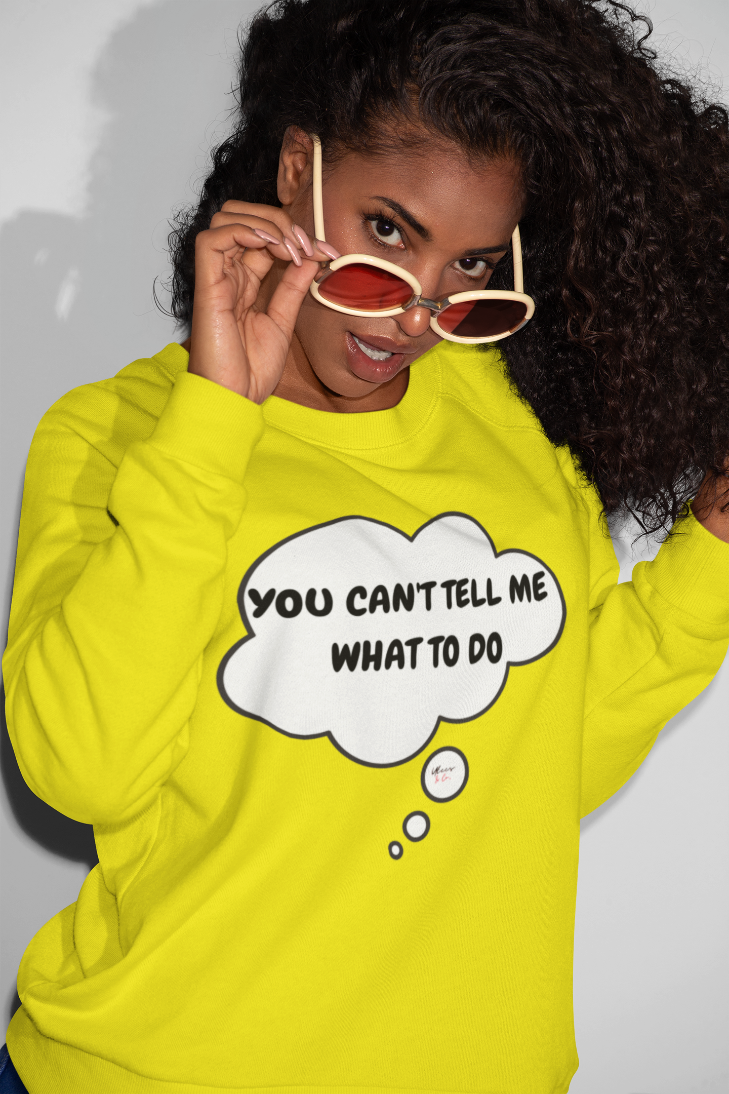 YOU CAN'T TELL ME WHAT TO DO SWEATSHIRT IN THOUGHT BUBBLE UNISEX PULLOVER CREWNECK SWEATSHIRT FOR WOMEN SARCASTIC SWEATERS FOR MEN FUNNY SAYINGS GIFTS