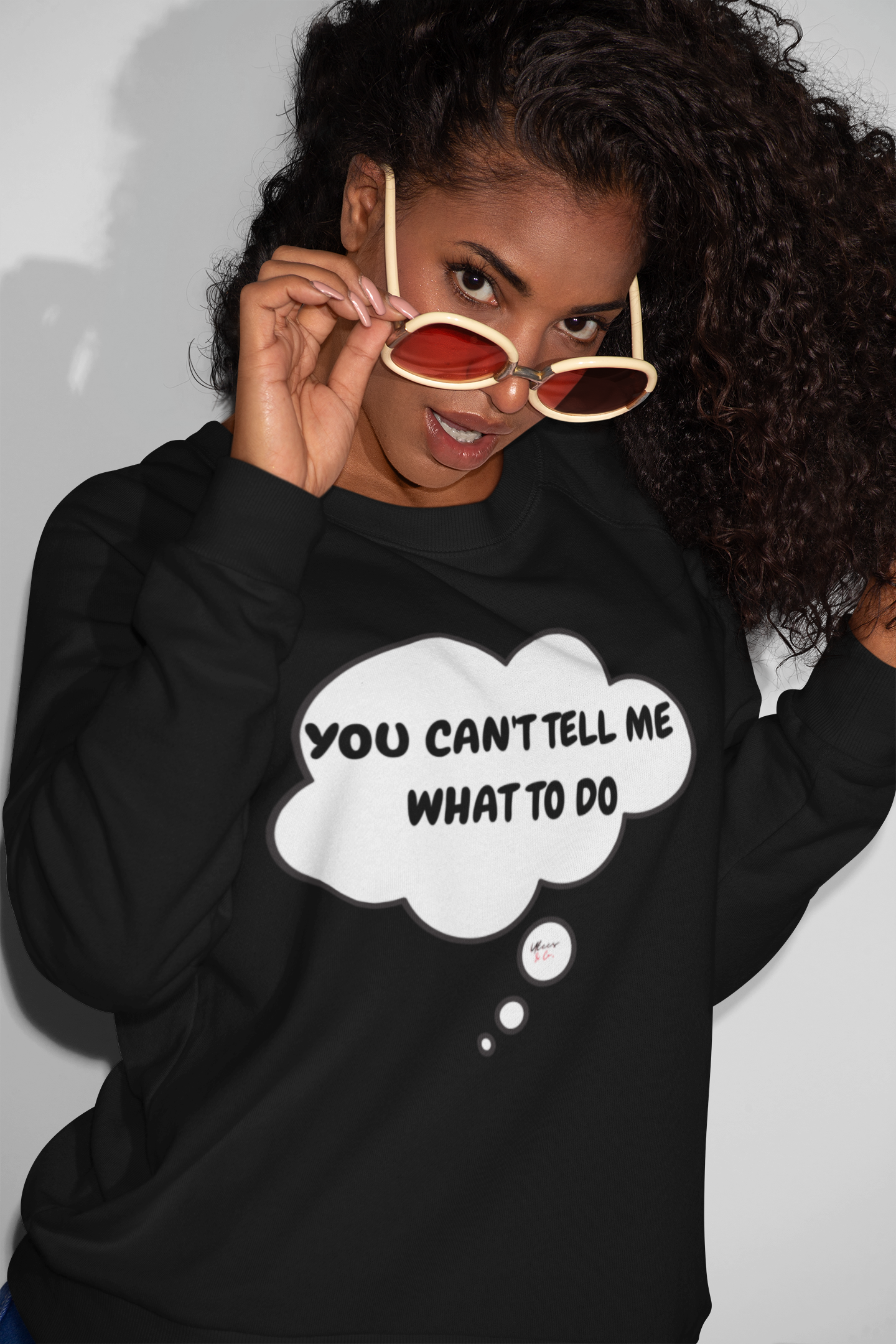 YOU CAN'T TELL ME WHAT TO DO SWEATSHIRT IN THOUGHT BUBBLE UNISEX PULLOVER CREWNECK SWEATSHIRT FOR WOMEN SARCASTIC SWEATERS FOR MEN FUNNY SAYINGS GIFTS