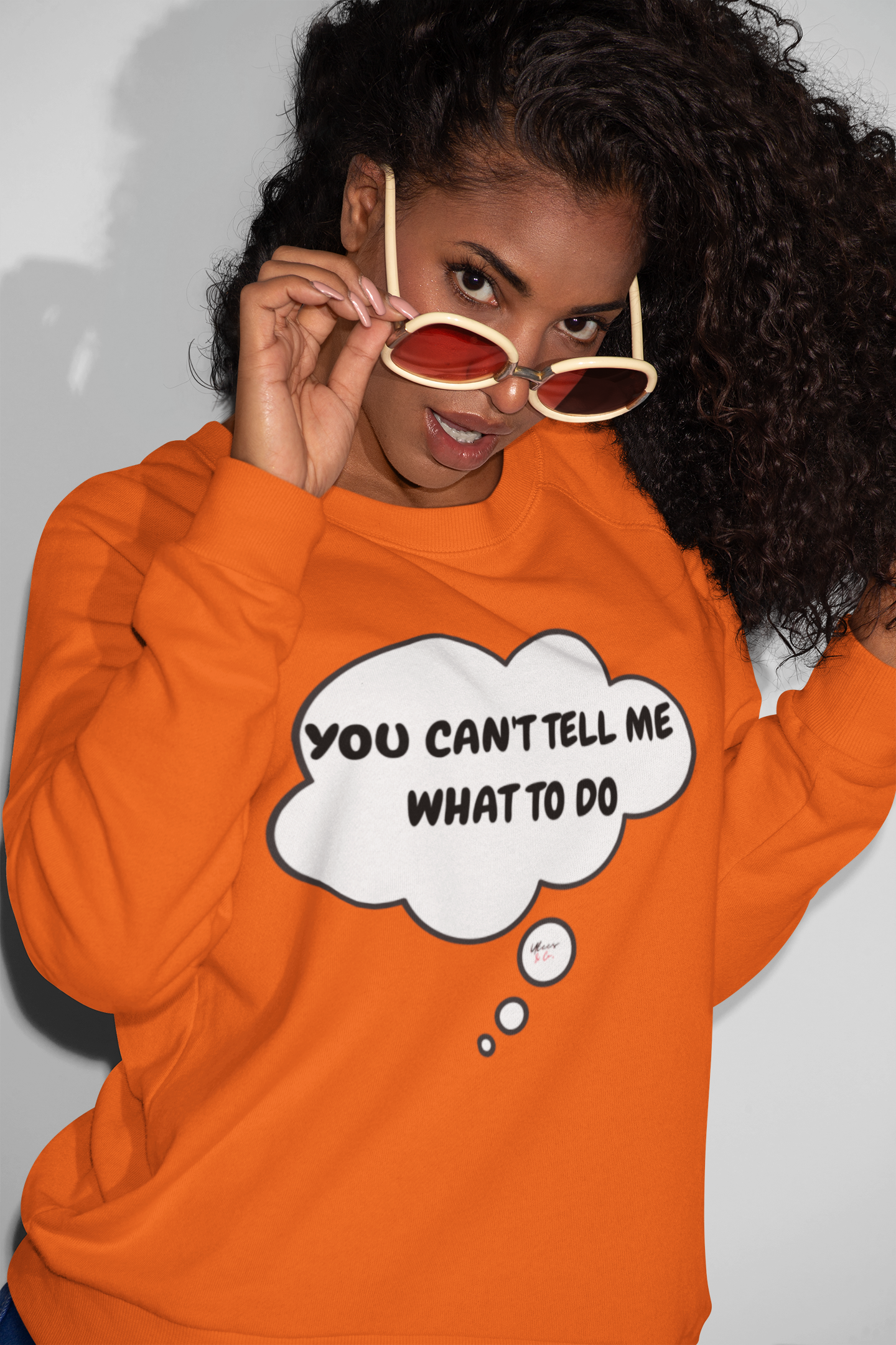 YOU CAN'T TELL ME WHAT TO DO SWEATSHIRT IN THOUGHT BUBBLE UNISEX PULLOVER CREWNECK SWEATSHIRT FOR WOMEN SARCASTIC SWEATERS FOR MEN FUNNY SAYINGS GIFTS