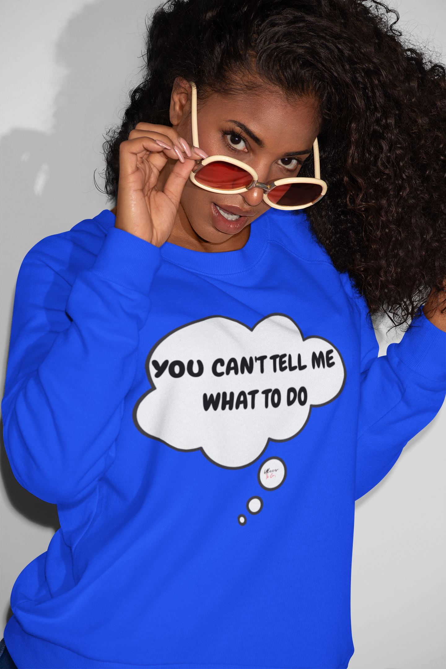 YOU CAN'T TELL ME WHAT TO DO SWEATSHIRT IN THOUGHT BUBBLE UNISEX PULLOVER CREWNECK SWEATSHIRT FOR WOMEN SARCASTIC SWEATERS FOR MEN FUNNY SAYINGS GIFTS