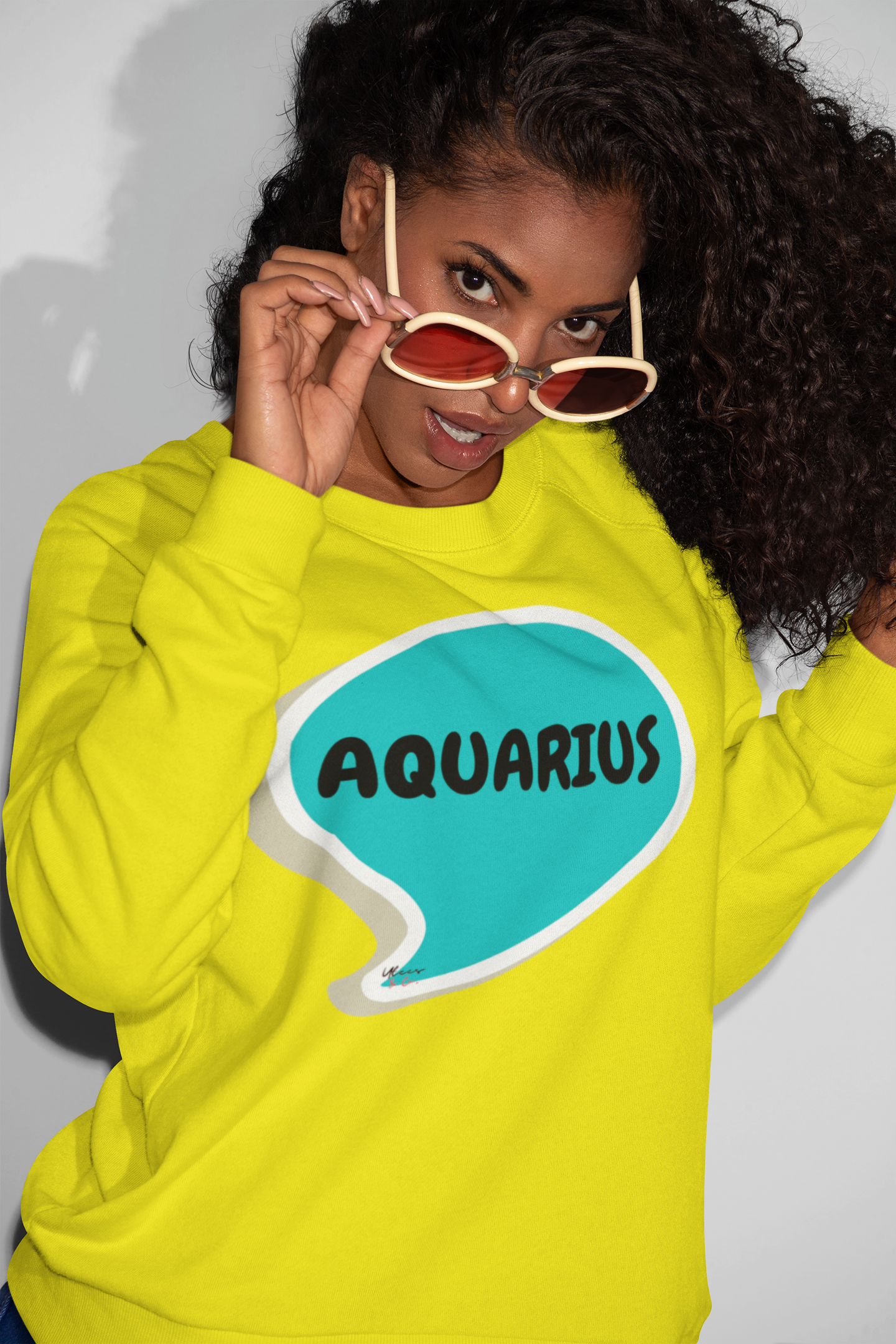 AQUARIUS ZODIAC SIGN IN SPEECH BUBBLE UNISEX CREWNECK PULLOVER SWEATSHIRT AQUARIUS ZODIAC ASTROLOGY HOROSCOPE SWEATSHIRTS AQUARIUS CONSTELLATION GIFT