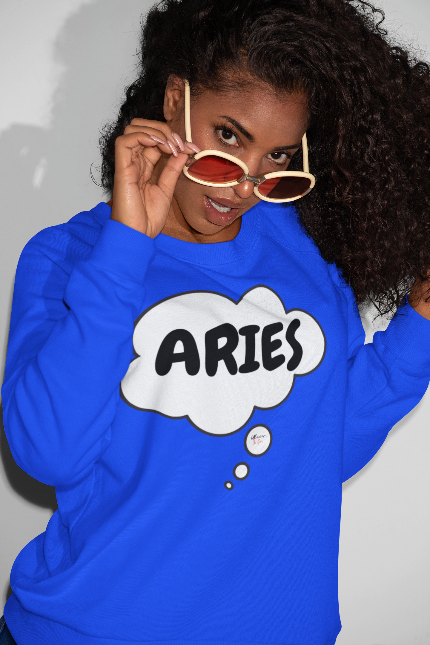 ARIES ZODIAC SIGN IN THOUGHT BUBBLE UNISEX CREWNECK PULLOVER SWEATSHIRT GIFT FOR WOMEN HOROSCOPE ARIES SIGN SWEATERS FOR MEN ASTROLOGY ARIES SIGN SWEATSHIRTS