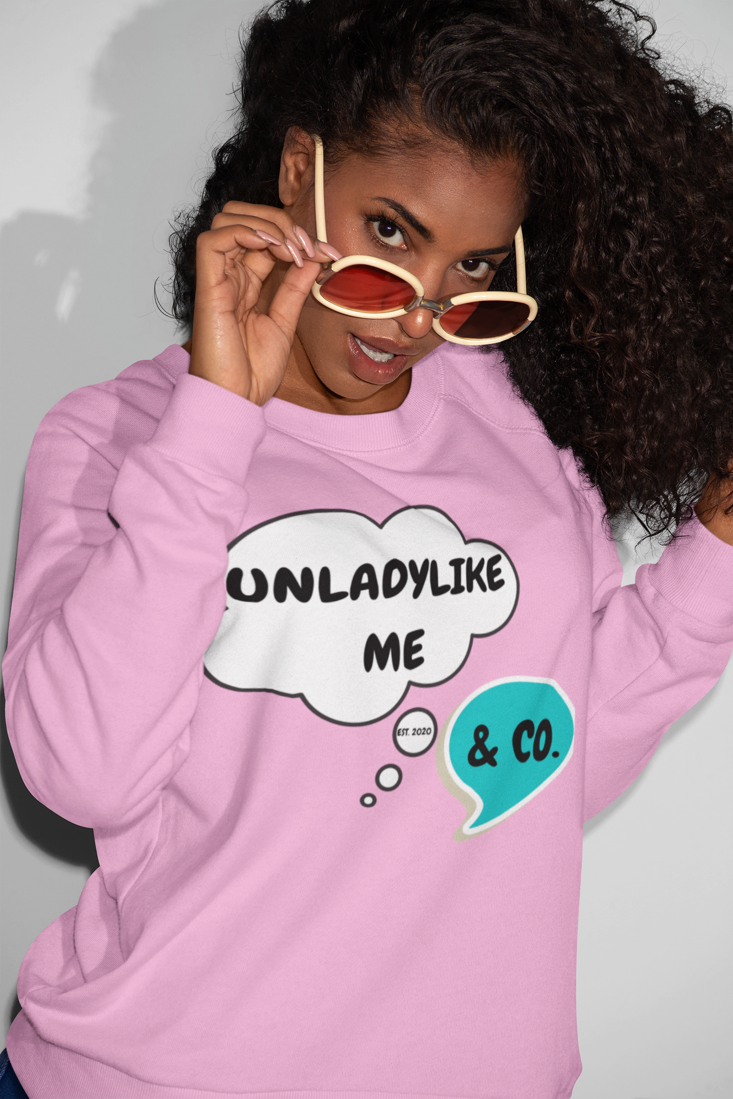 UNLADYLIKE ME & CO. BRAND LOGO UNISEX PULLOVER CREWNECK SWEATSHIRT BLACK FONT GIFT FOR WOMEN GIFT MEN