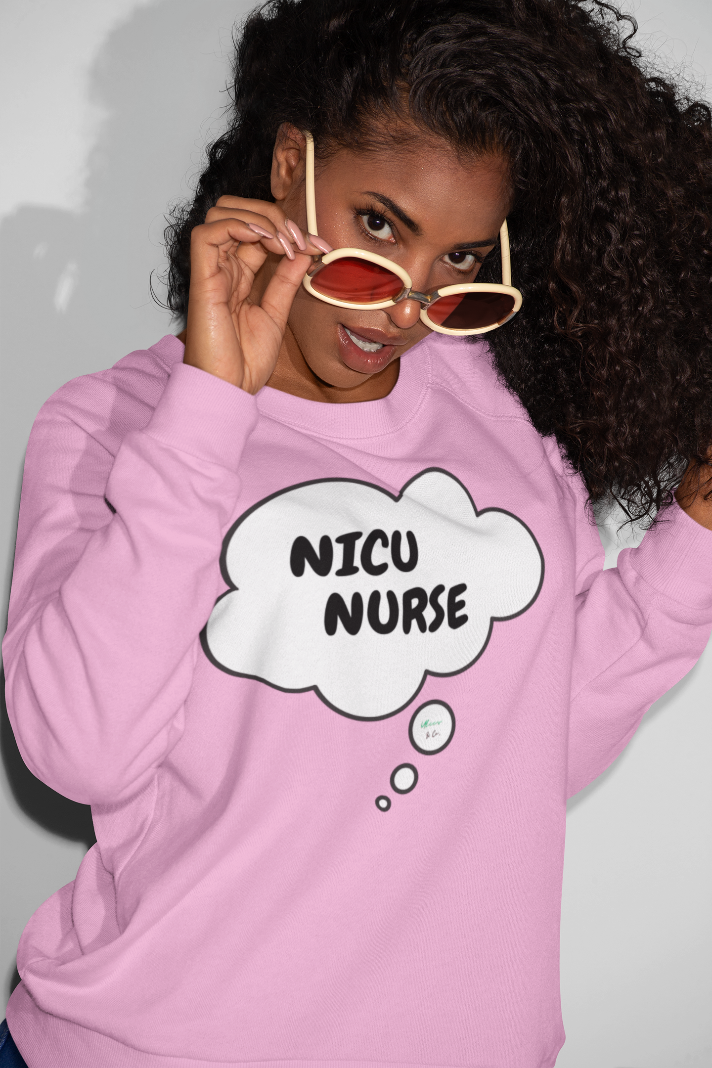 NICU NURSE SWEATSHIRT IN THOUGHT BUBBLE GRAPHIC UNISEX CREWNECK NURSING JOB PULLOVER SWEATSHIRT NURSING SWEATER OCCUPATION SWEATSHIRTS FOR WOMEN SWEATSHIRTS FOR MEN GIFT IDEAS JOB SWEEATSHIRT