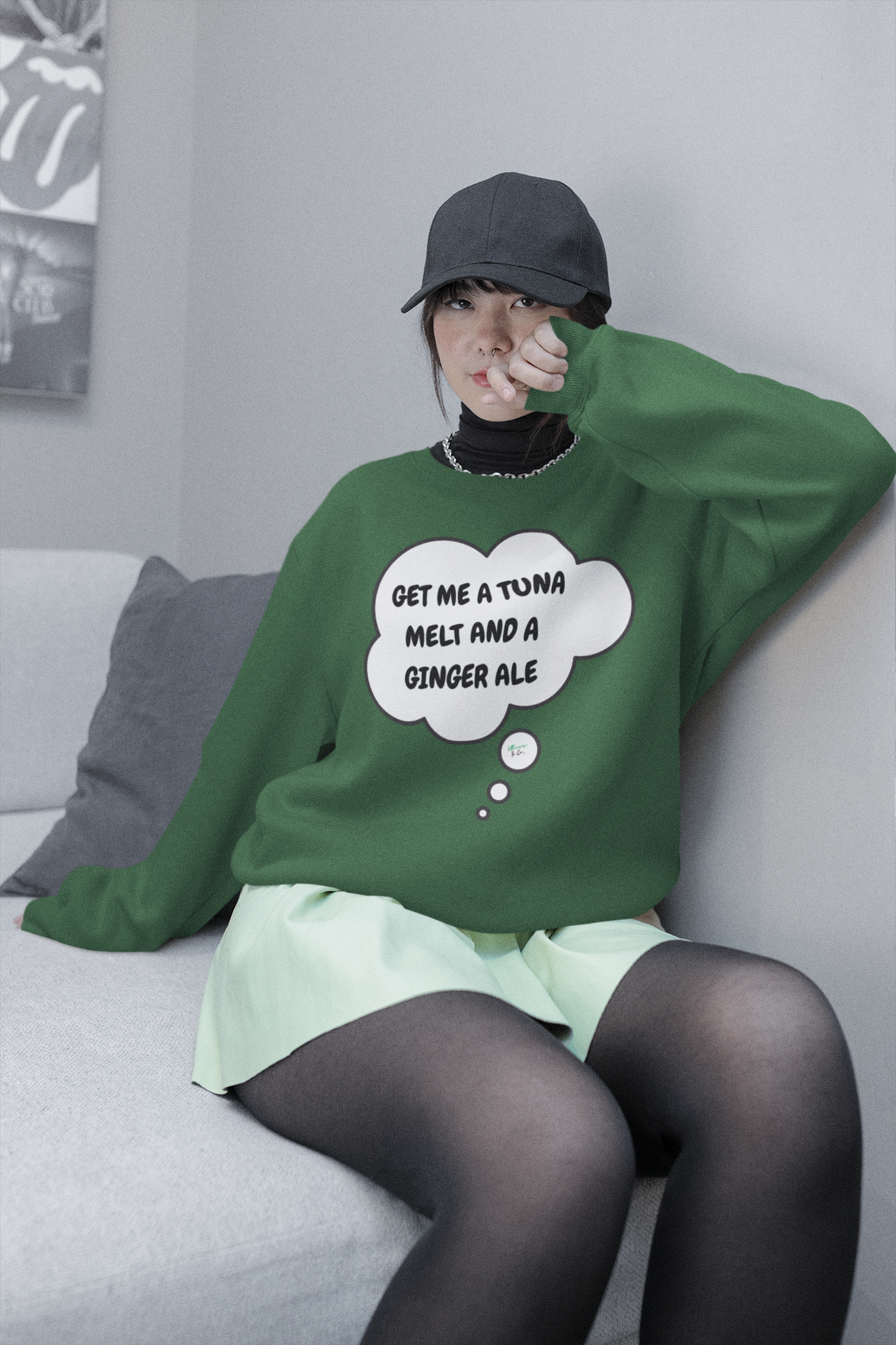 GET ME A TUNA MELT AND A GINGER ALE SWEATSHIRT IN THOUGHT BUBBLE GRAPHIC UNISEX CREWNECK PULLOVER SWEATSHIRT HEATED RIVALRY SWEATER SHANE HOLLANDER SWEATSHIRTS FOR WOMEN SWEATSHIRTS FOR MEN HOCKEY PLAYERS GIFT IDEAS JERSEY NUMBER T-SHIRT HOCKEY ROMANCE