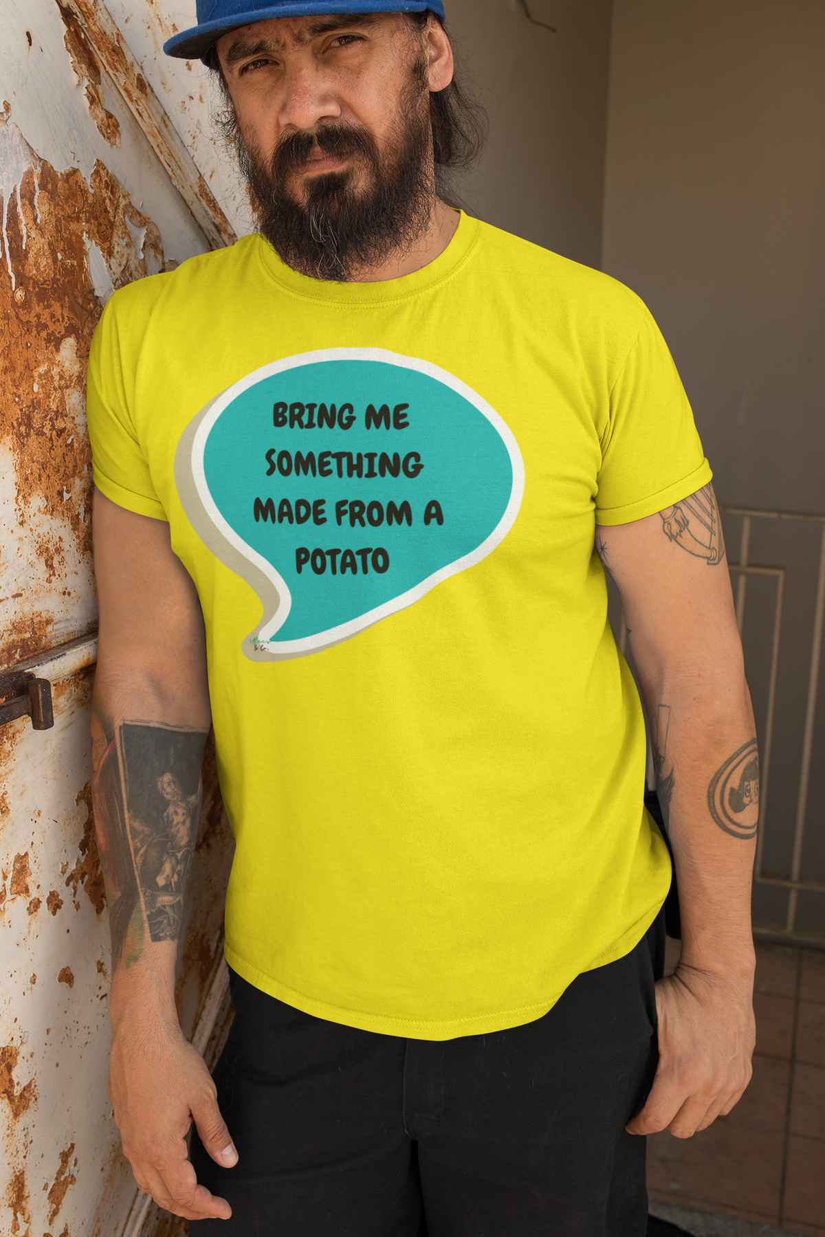 BRING ME SOMETHING MADE FROM A POTATO T-SHIRT UNIQUE GRAPHIC UNISEX IN SPEECH BUBBLE DESIGN SHIRT CASUAL STREETWEAR FASHION FUNNY SAYINGS TEES SARCASTIC TEES BIRTHDAY GIFTS WOMEN SHIRTS FOR MEN