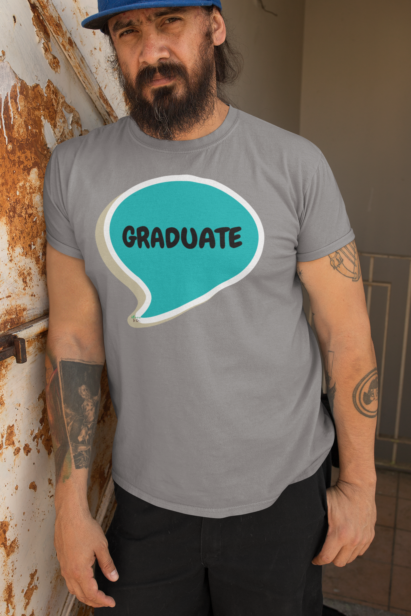 GRADUATE IN SPEECH BUBBLE GRAPHIC UNISEX T-SHIRT GRADUATION TEES GIFT FOR WOMAN SHIRTS GIFTS GRADUATION DAY TSHIRTS SARCASM FOR MEN CELEBRATION GIFTS