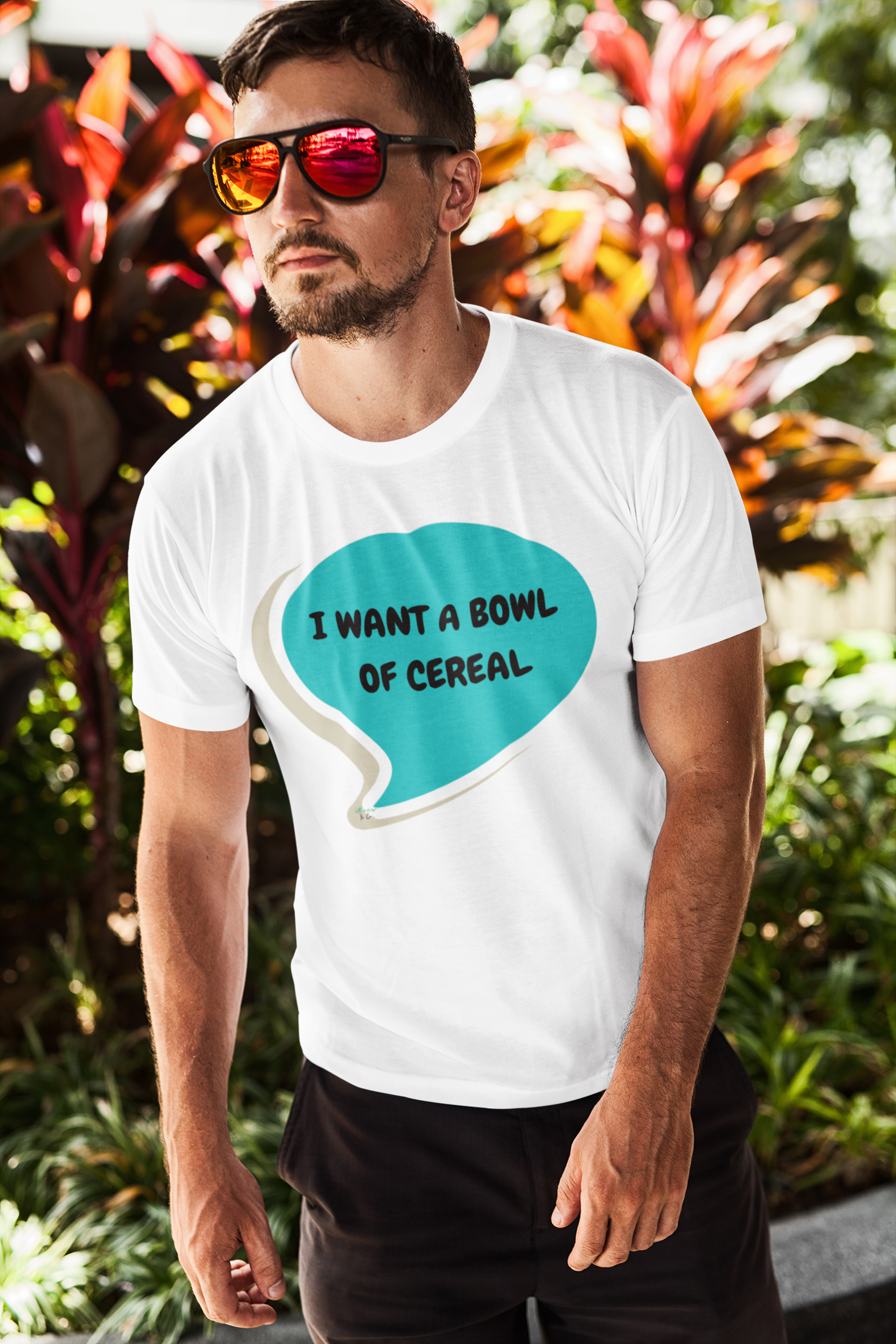 I WANT A BOWL OF CEREAL IN SPEECH BUBBLE GRAPHIC UNISEX T-SHIRT SARCASTIC SHIRTS SARCASM TEES FUNNY TEES FOR WOMAN SHIRTS GIFTS HILARIOUS SHIRTS FOR MEN AND WOMEN