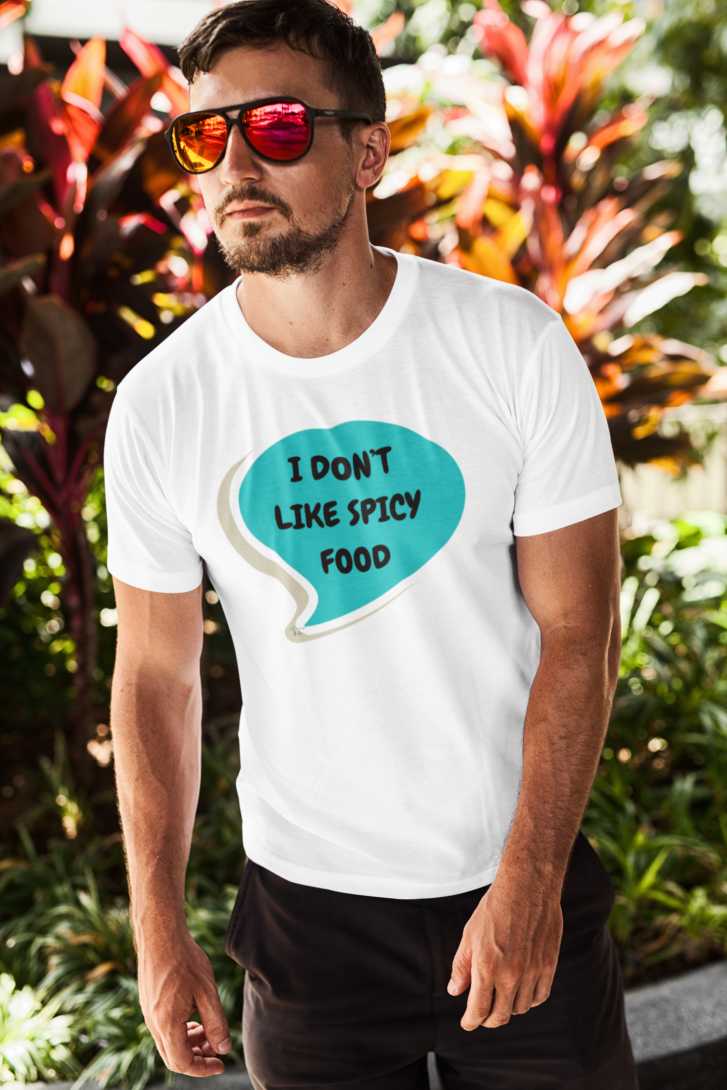 I DON'T LIKE SPICY FOOD T-SHIRT UNIQUE GRAPHIC UNISEX SPEECH BUBBLE SHIRT STREETWEAR FASHION FUNNY SAYINGS TEES SARCASTIC SAYINGS T-SHIRT HILARIOUS SHIRTS SARCASM TEES BIRTHDAY GIFTS FOR WOMEN GIFT FOR MEN CLOTHING BRAND