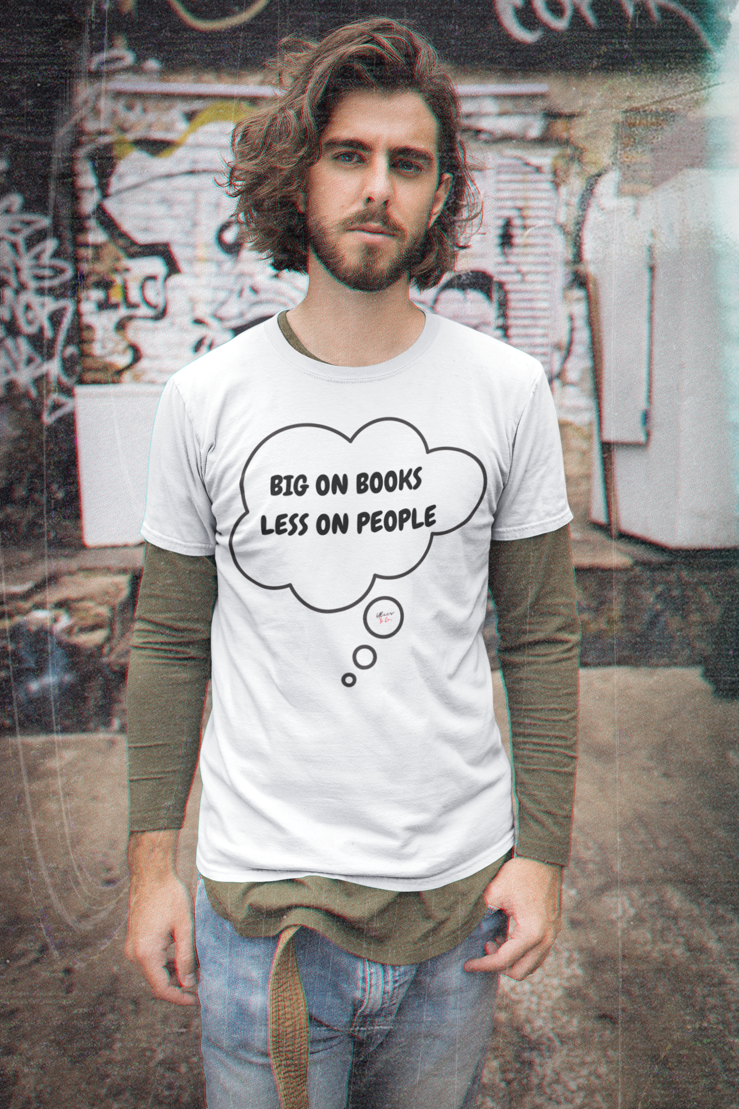 BIG ON BOOKS LESS ON PEOPLE T-SHIRT IN THOUGHT BUBBLE GIFT FOR READERS TSHIRT FOR BOOK LOVERS BOOK T SHIRT