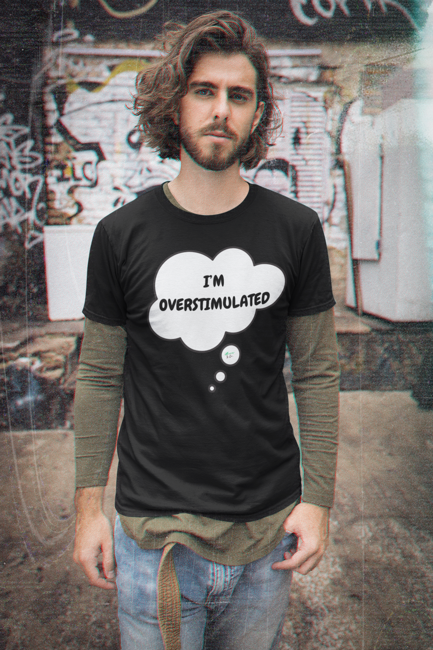 I'M OVERSTIMULATED T-SHIRT IN THOUGHT BUBBLE UNISEX TSHIRT FUNNY SAYINGS T SHIRT SARCASTIC SAYINGS T-SHIRT SARCASM TEES