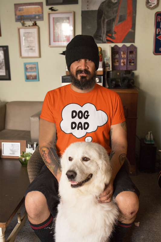 DOG DAD T-SHIRT FOR DOG PARENTS TEES DAD IDEAS DOG GRAPHIC UNISEX SHIRTS IN THOUGHT BUBBLE DAD BIRTHDAY GIFT TSHIRTS FOR UNCLE GIFT FOR HUSBAND GIFT FOR DAD GIFT IDEA