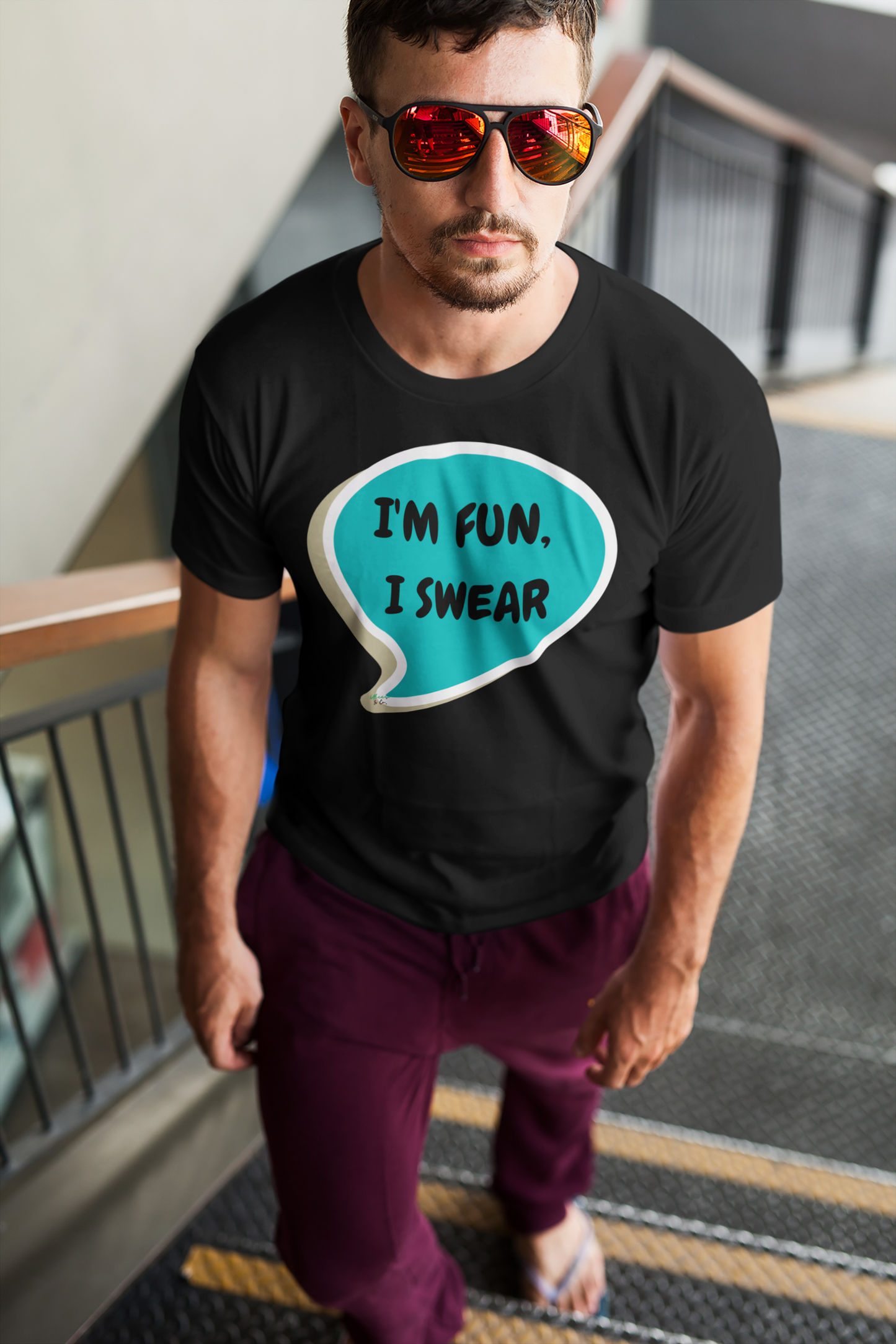 I'M FUN, I SWEAR T-SHIRT IN SPEECH BUBBLE UNISEX TSHIRT FUNNY SAYINGS T SHIRT SARCASTIC SAYINGS T-SHIRT SARCASM TEES