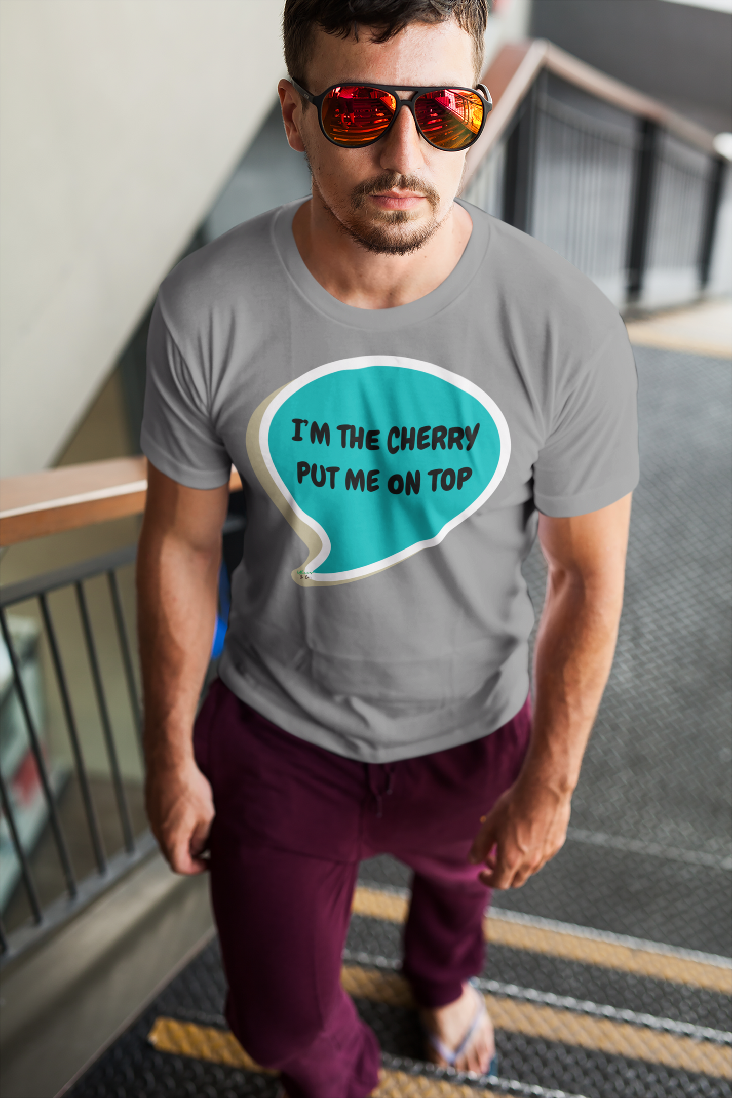 I'M THE CHERRY PUT ME ON TOP T-SHIRT IN SPEECH BUBBLE UNISEX TSHIRT GRAPHIC TEES FUNNY SAYINGS T SHIRT SARCASTIC SAYINGS T-SHIRT SARCASM TEES GIFTS FOR WOMEN GIFT FOR MEN
