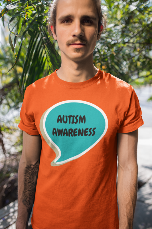 AUTISM AWARENESS GRAPHIC UNISEX T-SHIRT AUTISTIC TEES IN SPEECH BUBBLE DESIGN SHIRTS FOR MEN TSHIRTS FOR WOMEN