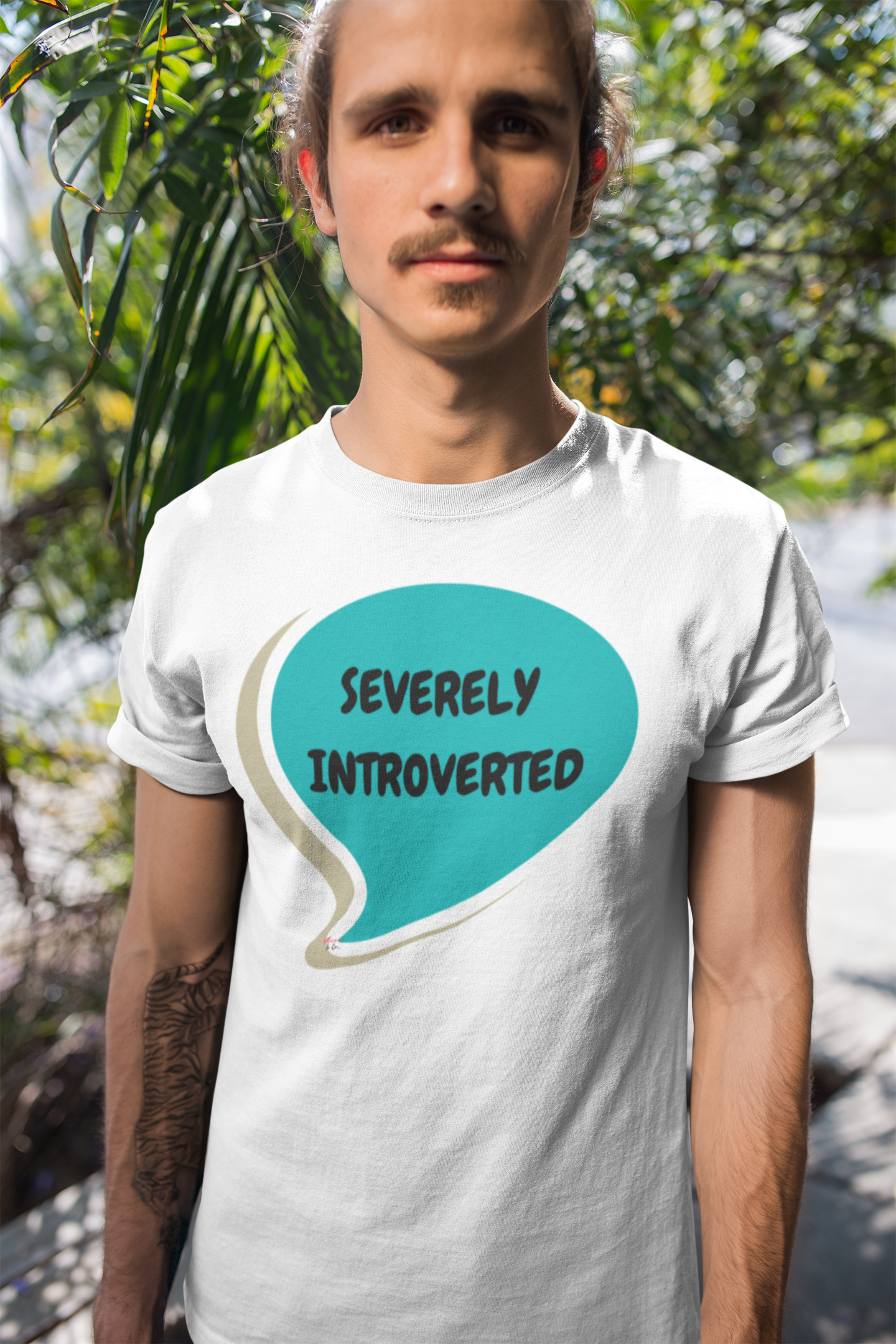 SEVERELY INTROVERTED T-SHIRT IN SPEECH BUBBLE SARCASTIC UNISEX T-SHIRT FOR WOMEN ADULT HUMOR FOR MEN TSHIRT FUNNY SAYINGS TEE SHIRTS