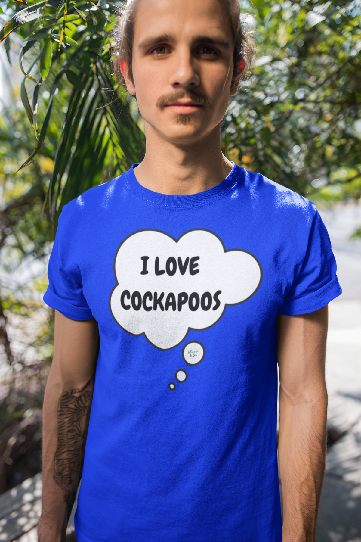 I LOVE COCKAPOOS T-SHIRT UNIQUE GRAPHIC UNISEX THOUGHT BUBBLE DESIGN SHIRT STREETWEAR FASHION PET GIFTS DOG MOM TEE SHIRTS FOR WOMEN DOG DAD GIFT FOR MEN CLOTHING BRAND PET PARENTS