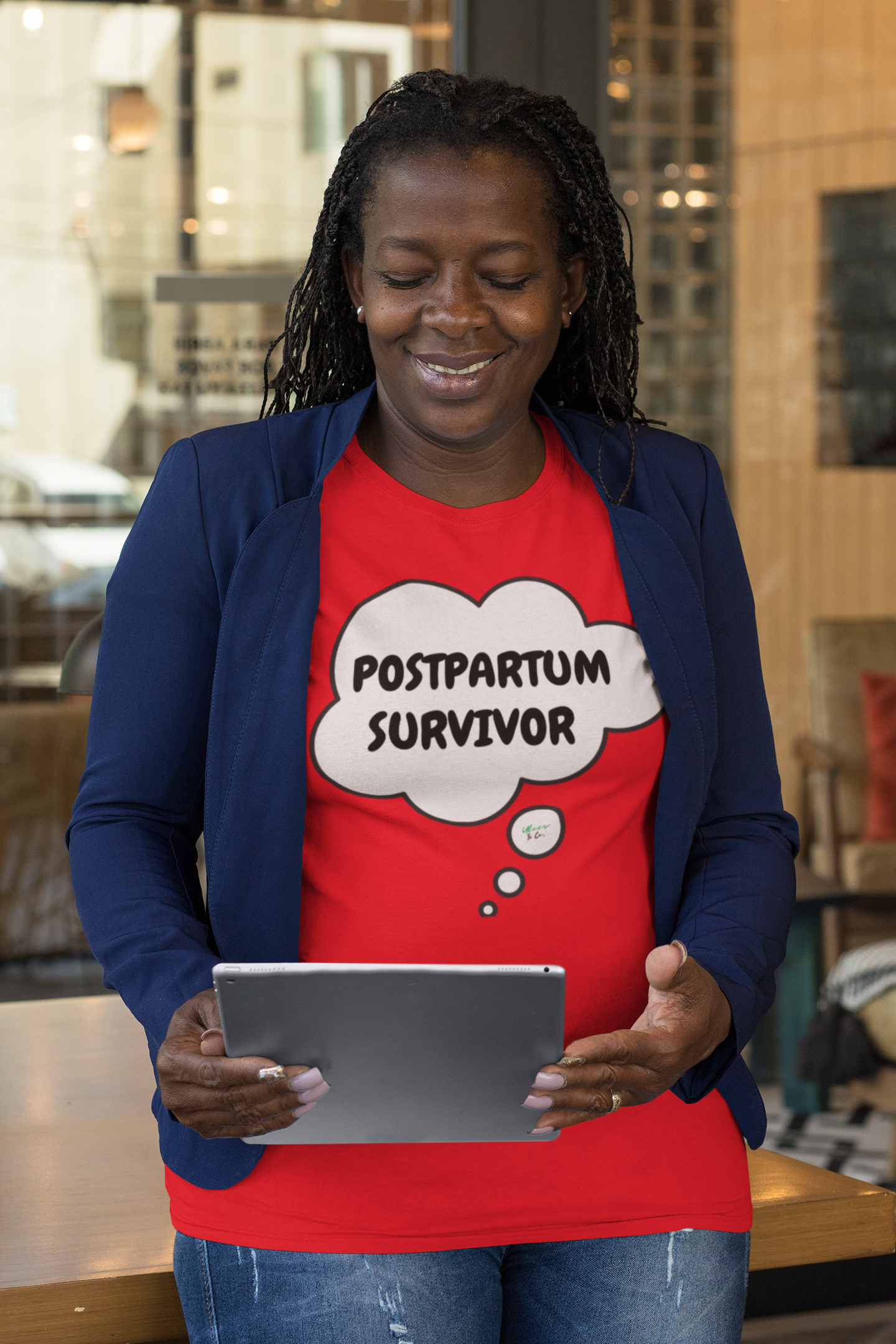 POSTPARTUM SURVIVOR NEW MOM GIFTS THOUGHT BUBBLE GRAPHIC UNISEX T-SHIRT UNIQUE MOM GIFT TEES THANK YOU MOM SHIRTS GIFTS FIRST TIME MOM GIFT TSHIRTS GIFTS FOR FIRST MOTHERS DAY MOM GIFT FROM KIDS