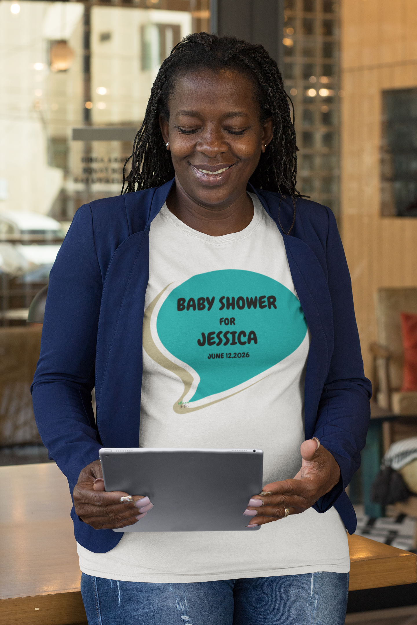PERSONALIZED BABY SHOWER T-SHIRT CUSTOMIZE GRAPHIC UNISEX T-SHIRT SPEECH BUBBLE CUSTOM SHIRT FOR NEW MOM'S UNIQUE MOM GIFT FOR PREGNANT MOM GIFT FOR BABY SHOWER GIFT CUSTOM GIFT FOR FIRST TIME MOM GIFT