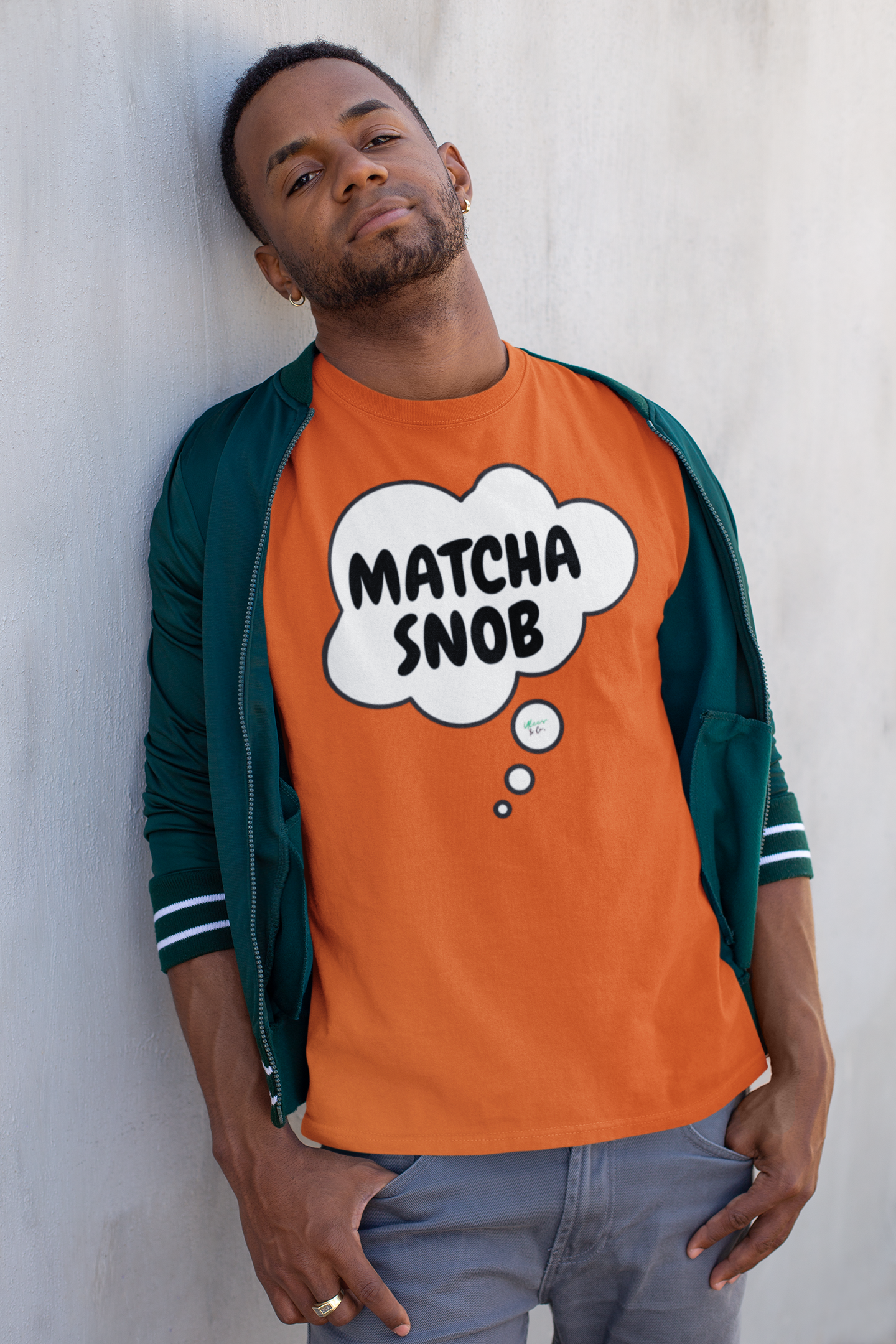 MATCHA SNOB T-SHIRT COFFEE LOVERS TEES FOR COFFEE DRINKER IN STREETWEAR FASHION UNIQUE GRAPHIC UNISEX T-SHIRT THOUGHT BUBBLE BIRTHDAY GIFT FOR CAFFEINE LOVER TEES FOR COFFEE GIFT UNIQUE GIFTS FOR WOMEN GIFT FOR MEN CLOTHING BRAND