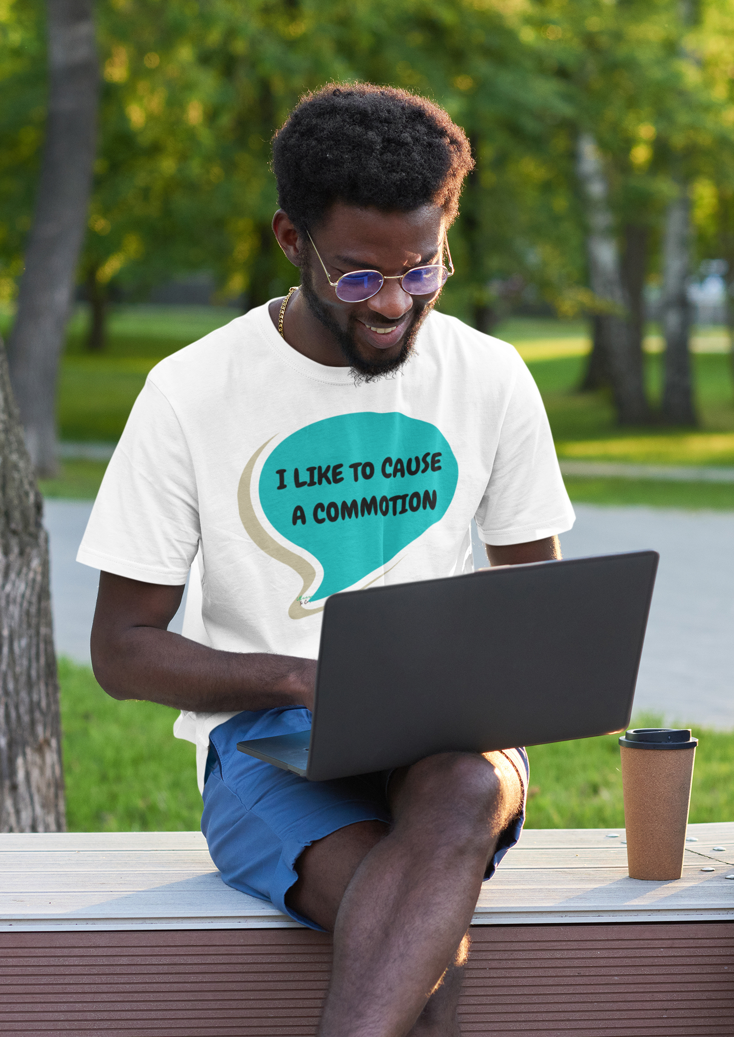 I LIKE TO CAUSE A COMMOTION T-SHIRT IN SPEECH BUBBLE UNISEX TSHIRT FUNNY SAYINGS T SHIRT SARCASTIC SAYINGS T-SHIRT SARCASM TEES