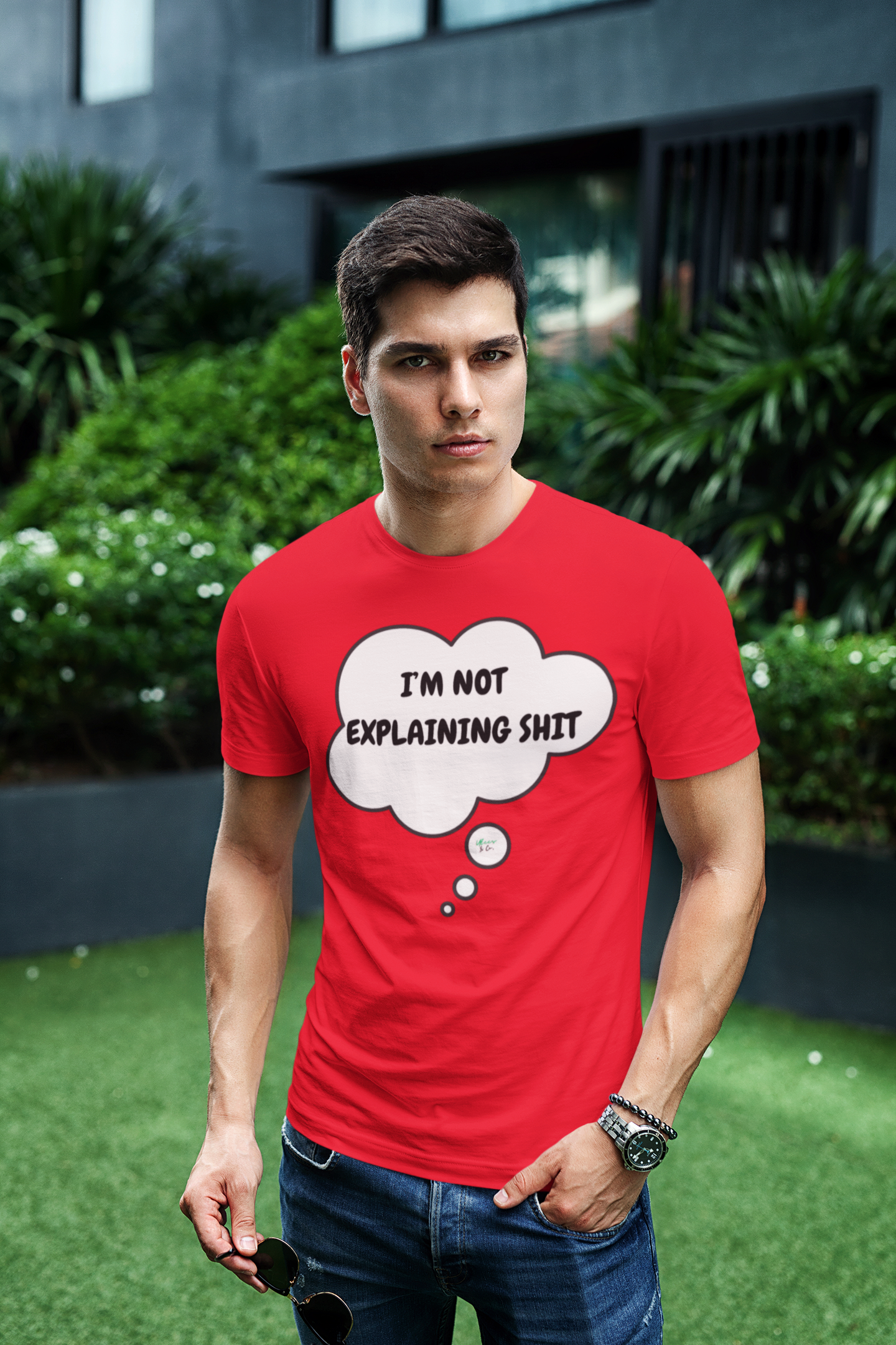 I'M NOT EXPLAINING SHIT T-SHIRT IN THOUGHT BUBBLE UNISEX TSHIRT FUNNY SAYINGS T SHIRT SARCASTIC SAYINGS T-SHIRT SARCASM TEES