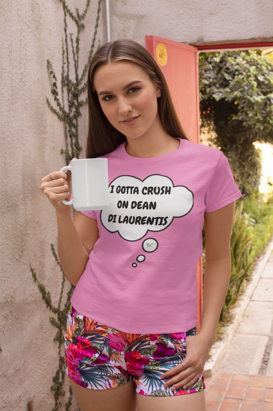 I GOTTA CRUSH ON DEAN DI LAURENTIS T-SHIRT HOCKEY PLAYER UNIQUE GRAPHIC UNISEX SPEECH BUBBLE SHIRT STREETWEAR FASHION OFF CAMPUS TEES OFF CAMPUS SERIES HOCKEY TEAM TEES BIRTHDAY GIFTS FOR WOMEN GIFT FOR MEN