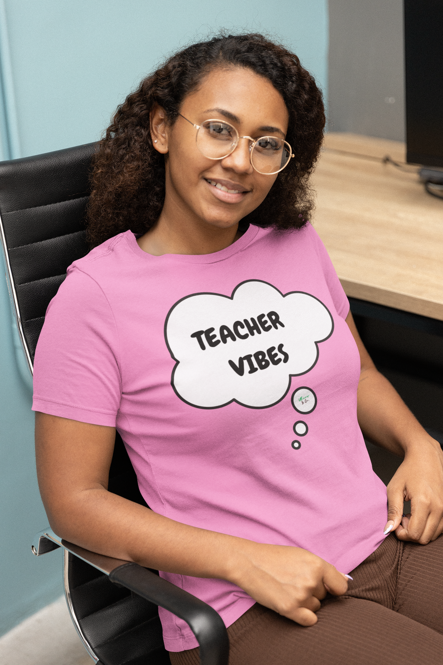 TEACHER VIBES T-SHIRT IN THOUGHT BUBBLE GRAPHIC UNISEX TSHIRT FUNNY SAYINGS T SHIRT SARCASTIC SAYINGS T-SHIRT SARCASM TEES GIFTS FOR WOMEN GIFT FOR MEN