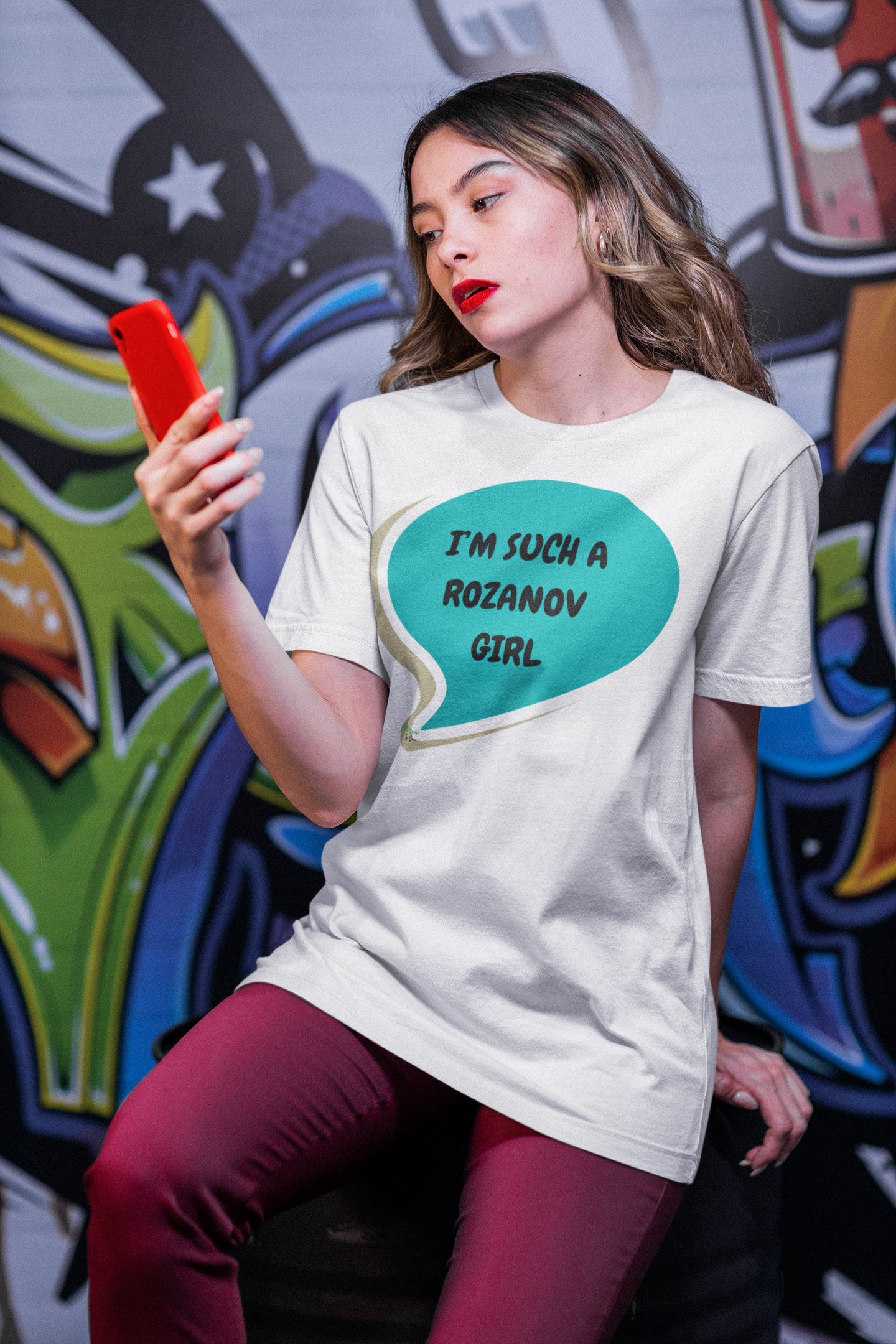 I'M SUCH A ROZANOV GIRL T-SHIRT IN SPEECH BUBBLE GRAPHIC UNISEX T-SHIRT HEATED RIVALRY GIFT SHIRTS SHANE HOLLANDER TEE FOR WOMEN FOR MEN HOCKEY PLAYER SHIRTS FOR GIFTS JERSEY NUMBER T-SHIRT